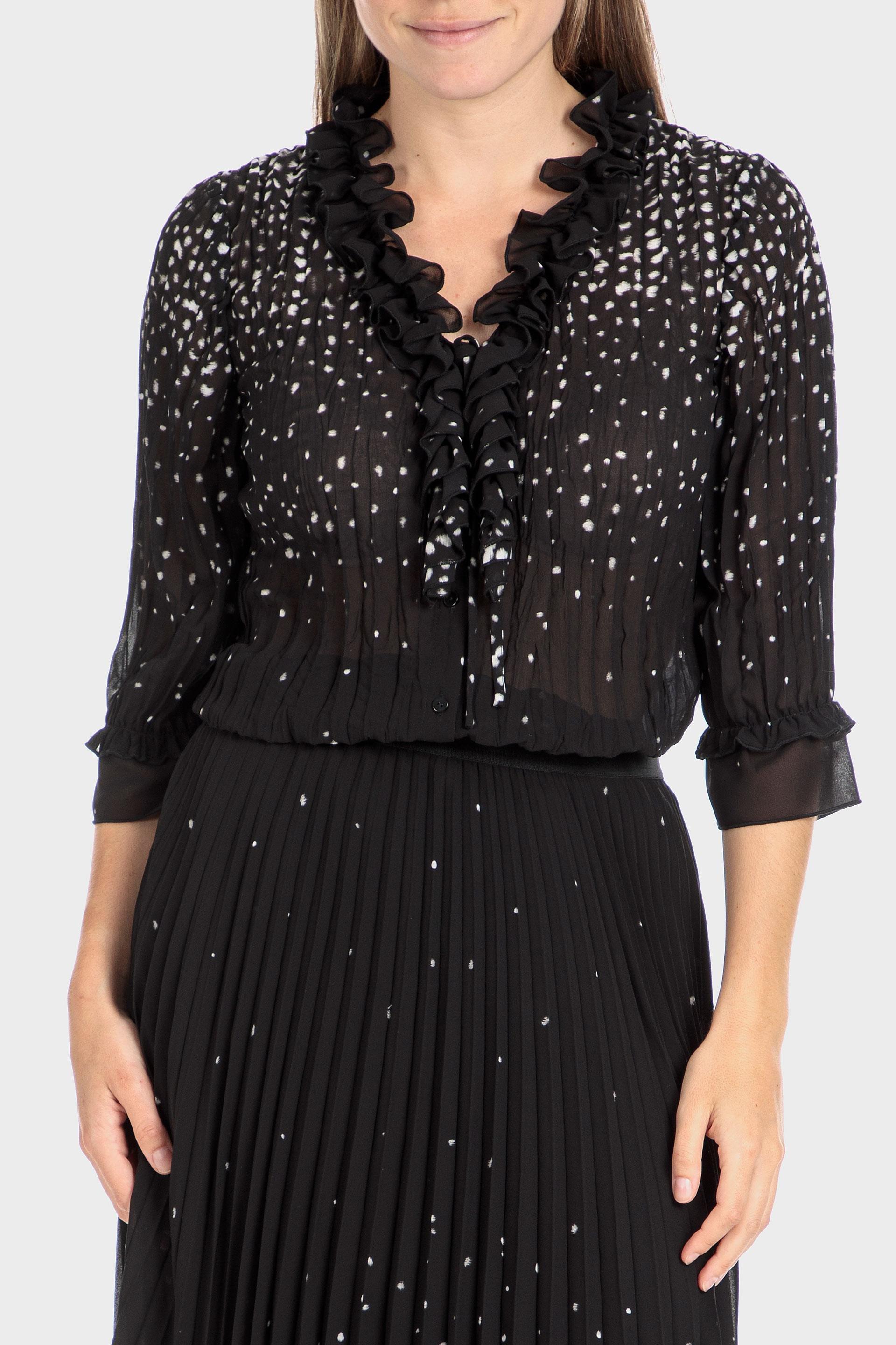 Black Pleated Shirt, Black, large image number 0