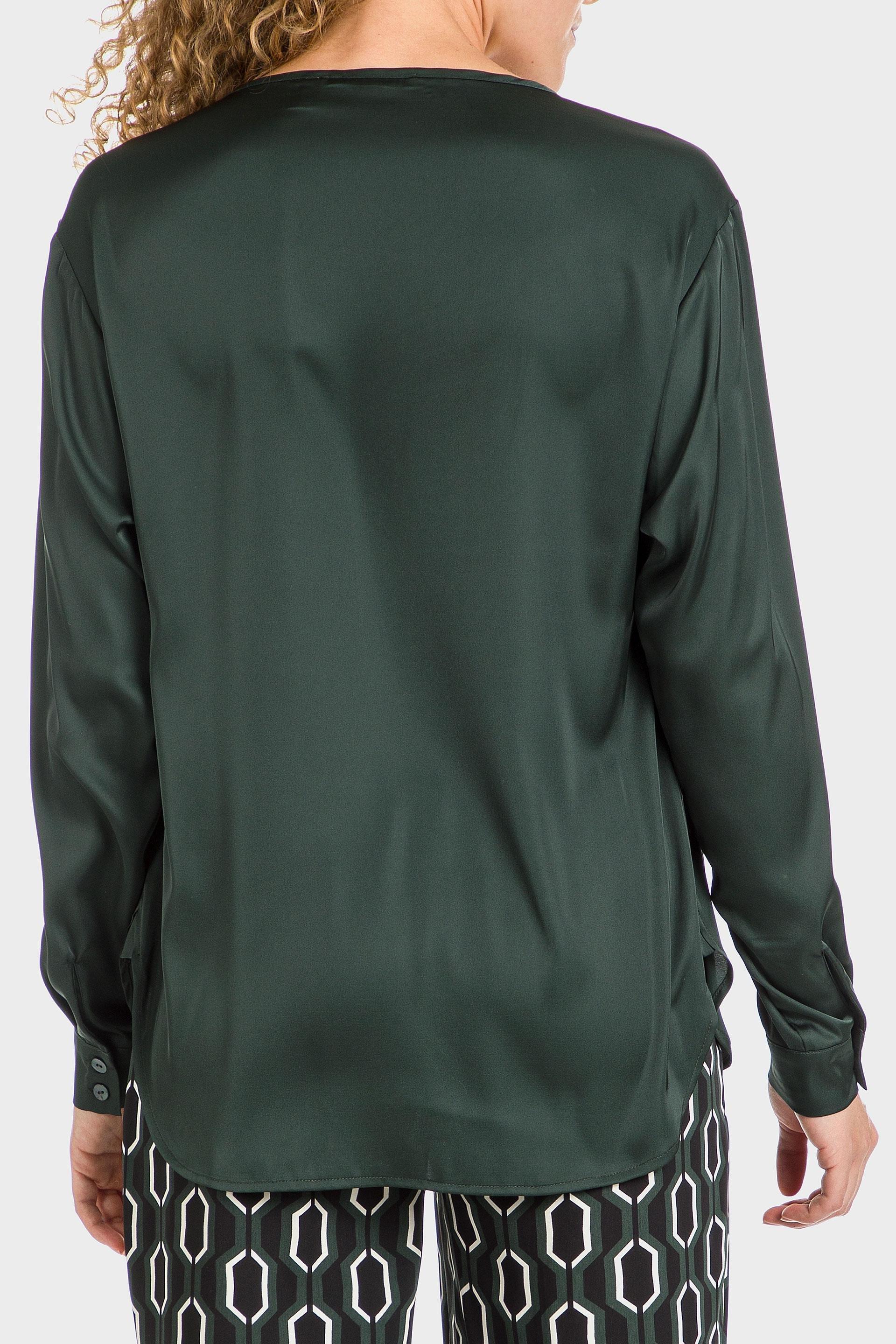 Green V-neck Blouse, , large image number 2