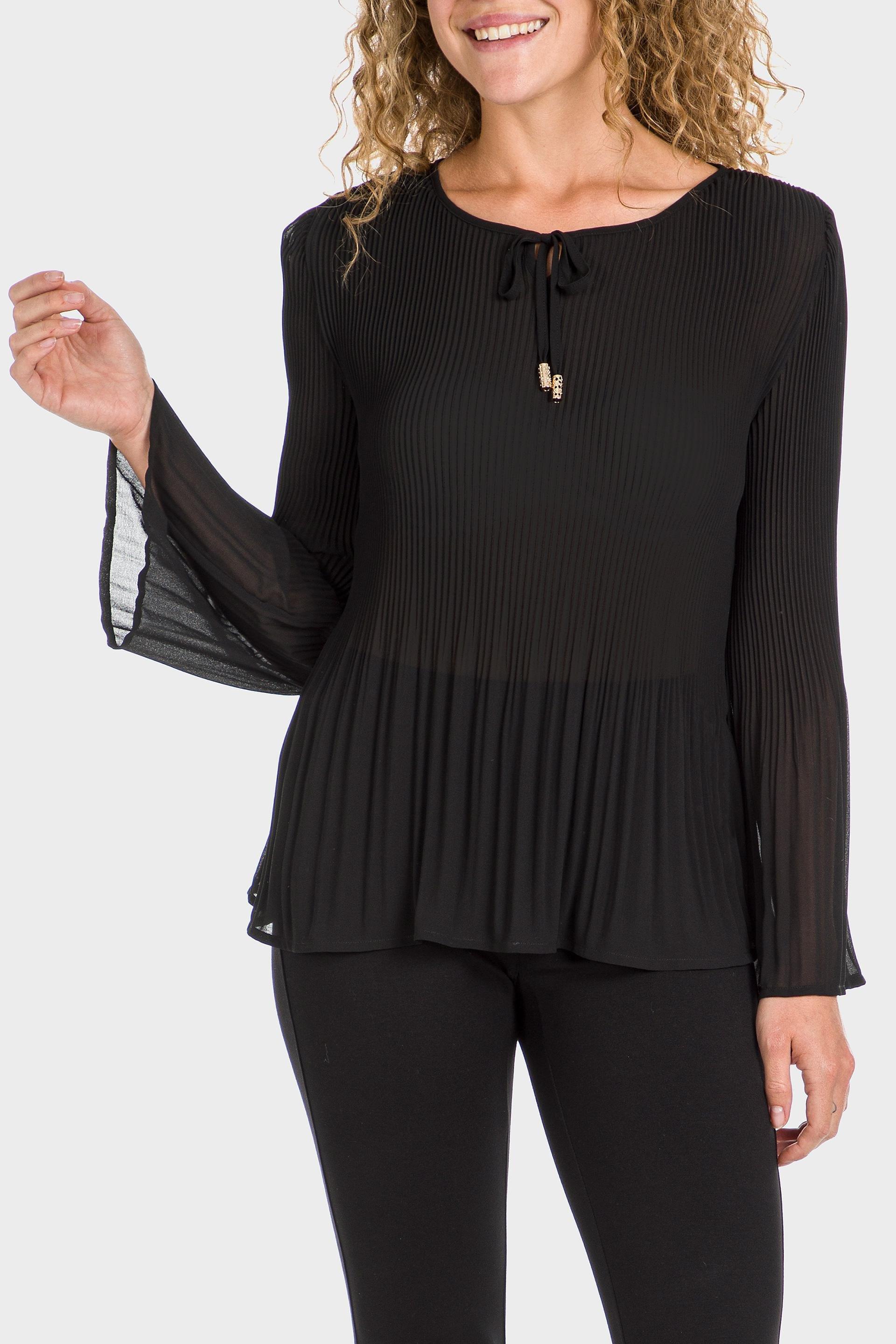 Black Pleated Blouse, , large image number 0