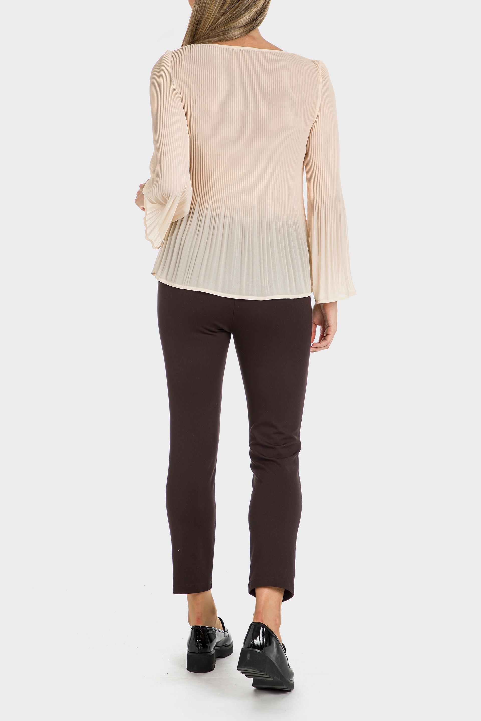 Beige Pleated Blouse, , large image number 3
