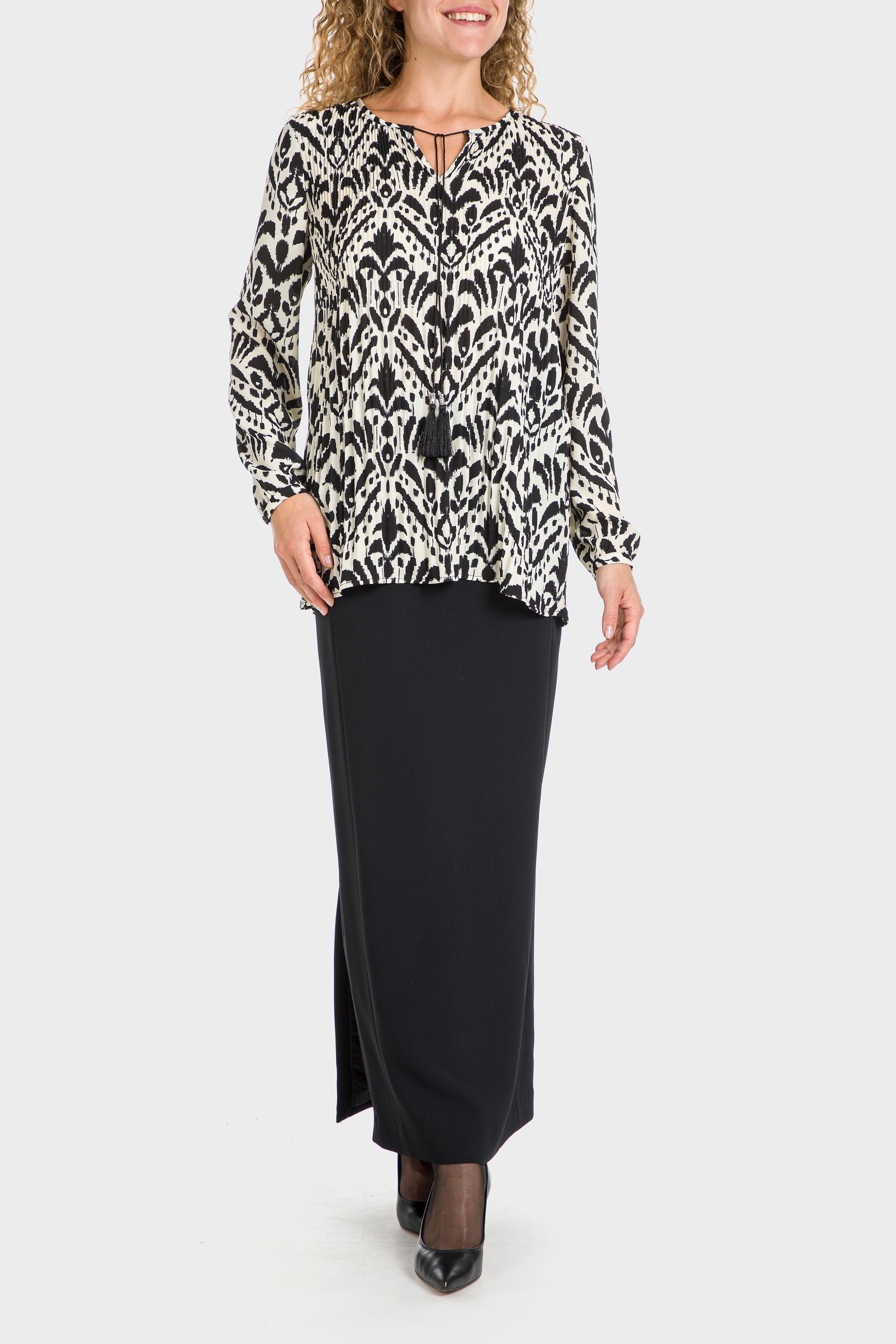 Punt Roma - White Pleated Loose Blouse