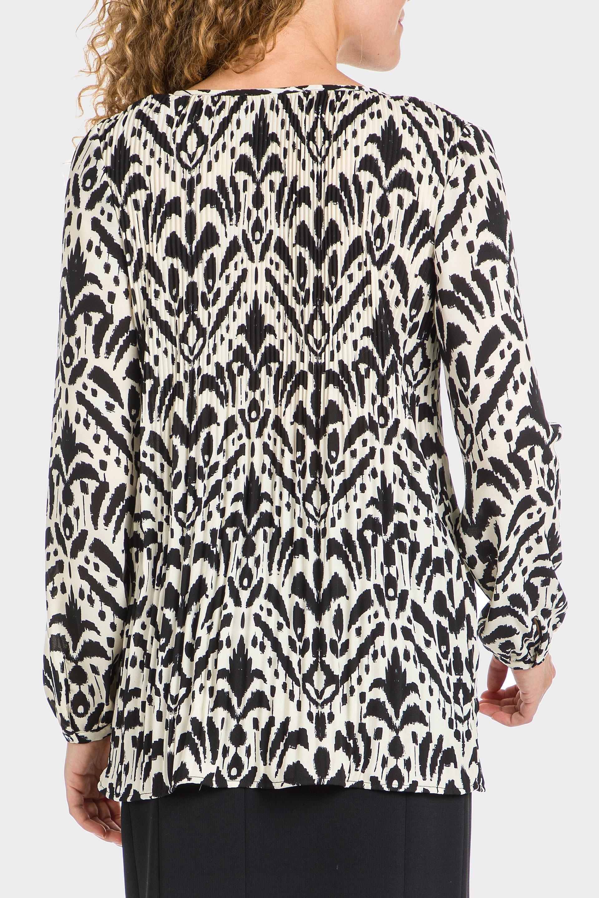 White Pleated Loose Blouse, , large image number 2