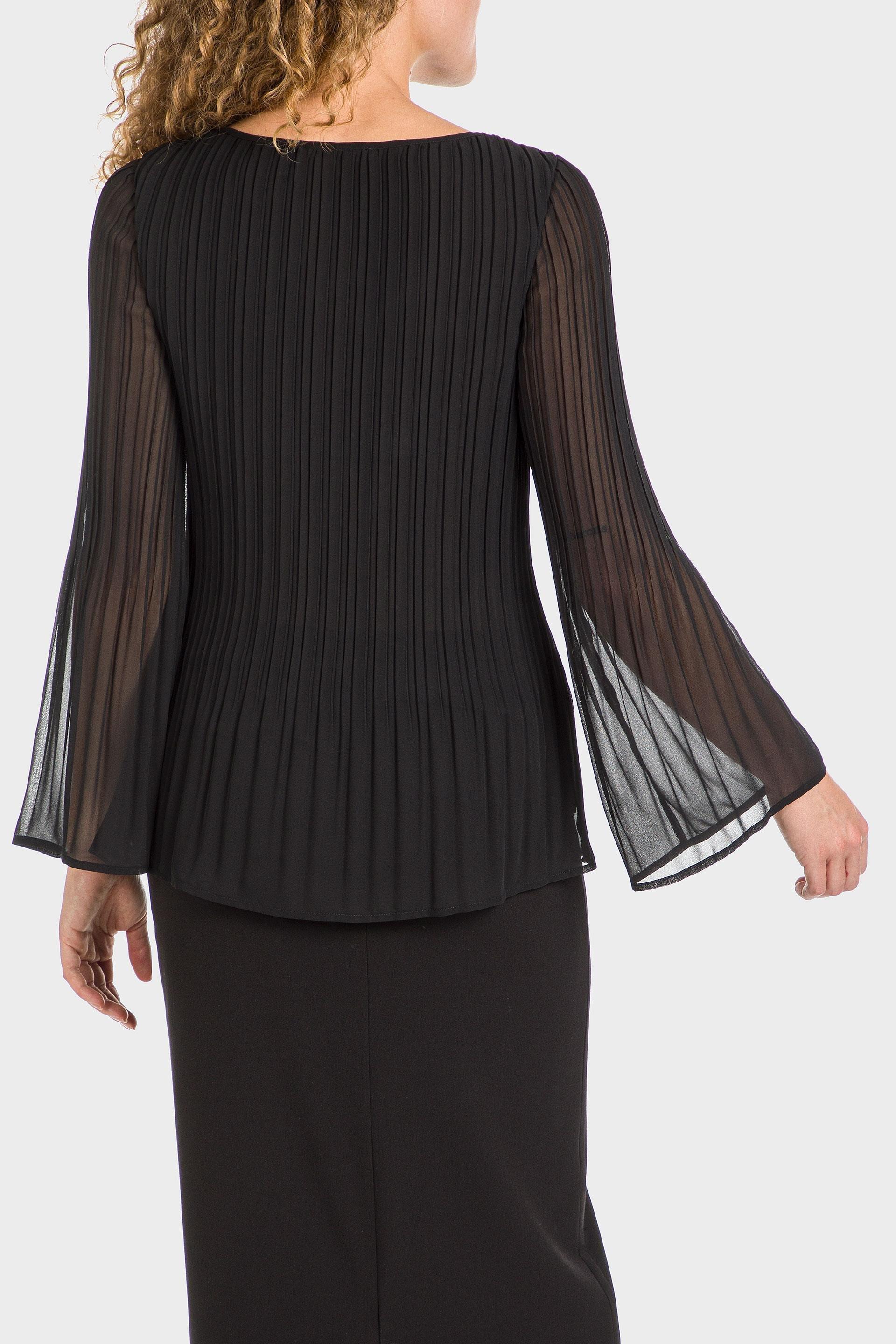 Black Pleated Blouse, , large image number 2