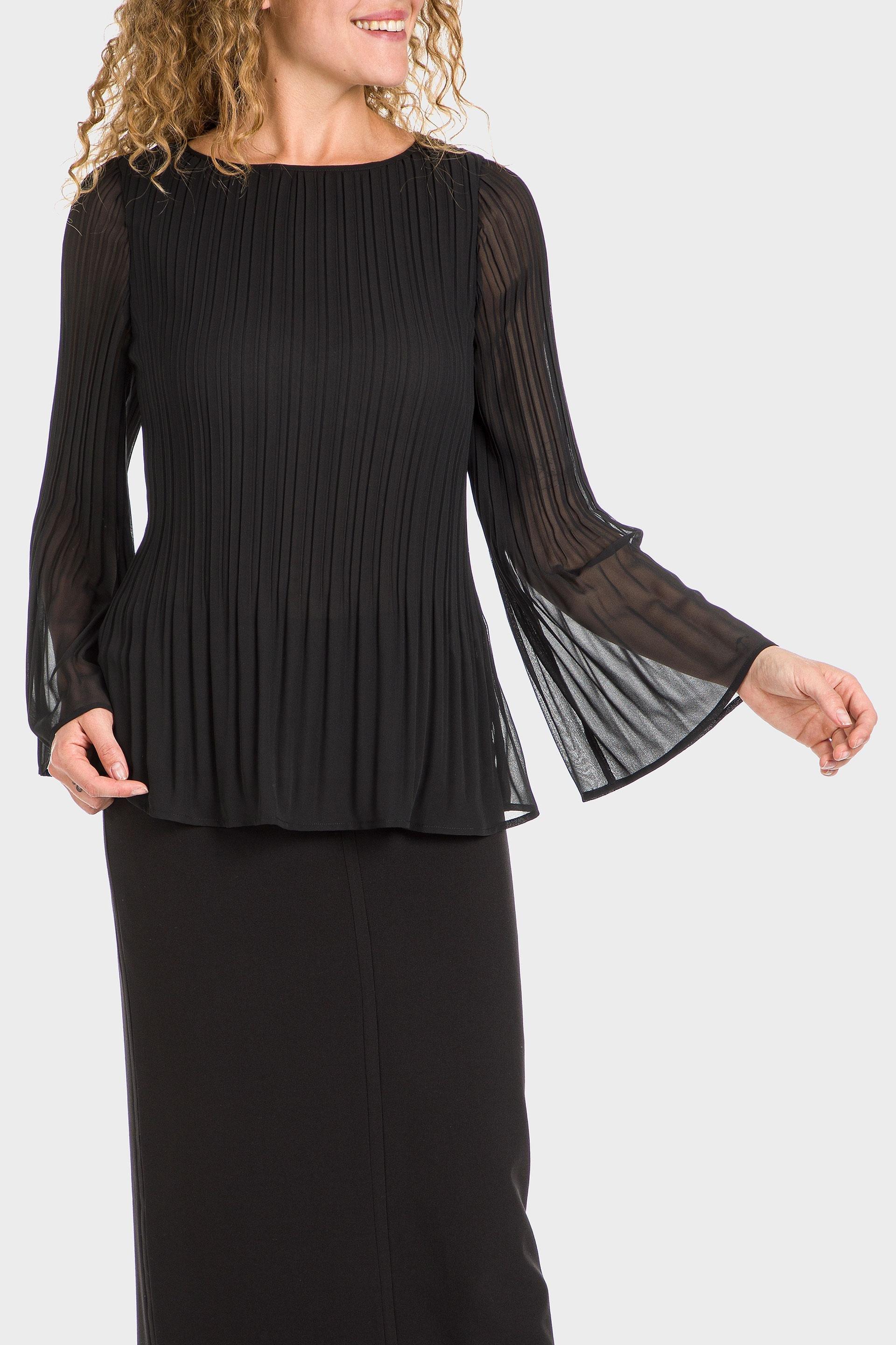 Black Pleated Blouse, , large image number 3