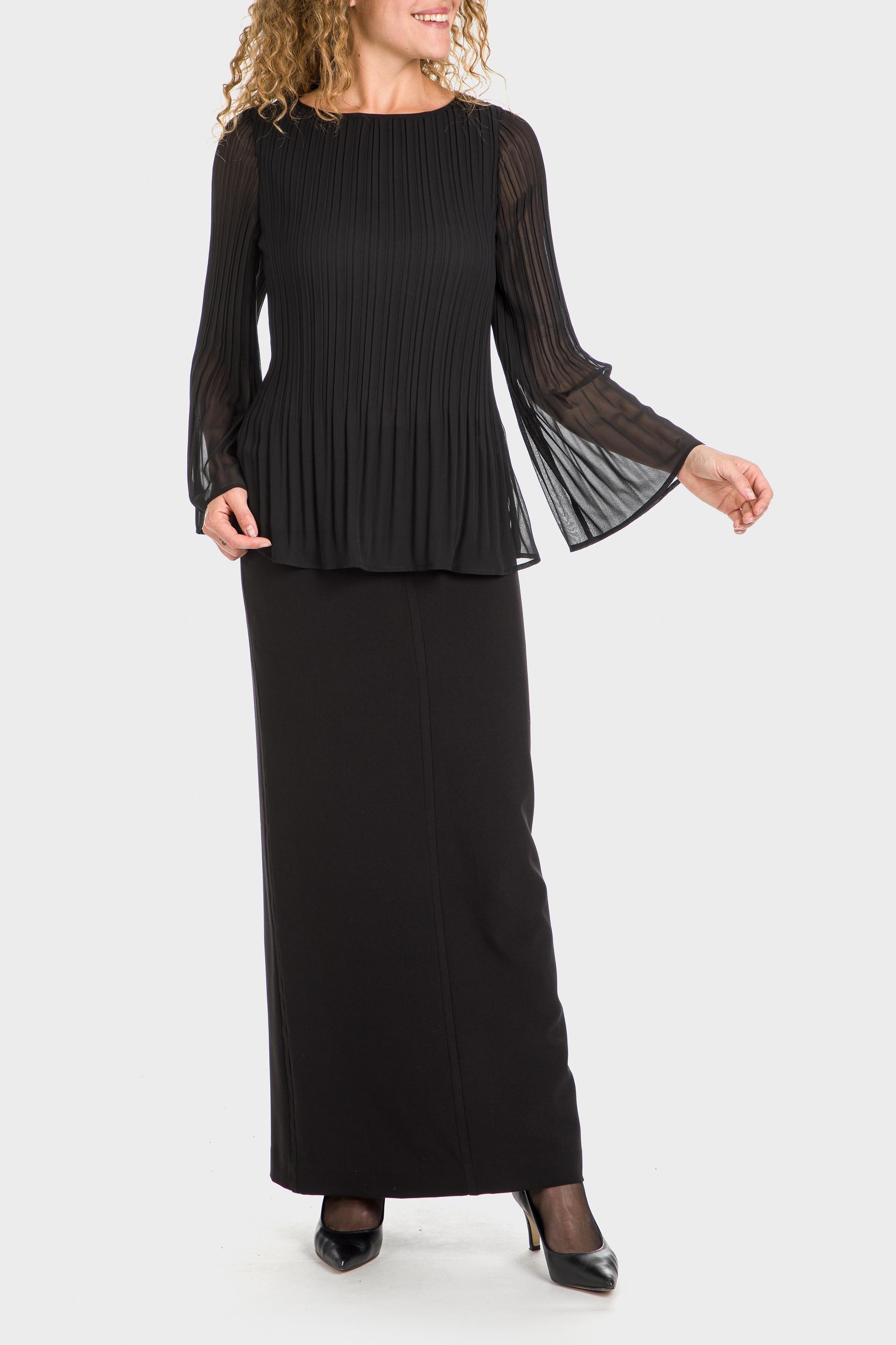 Black Pleated Blouse, , large image number 4