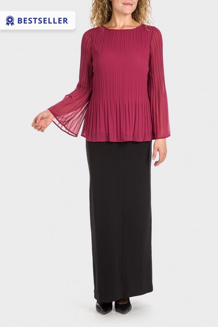 Punt Roma - Pink Pleated Blouse