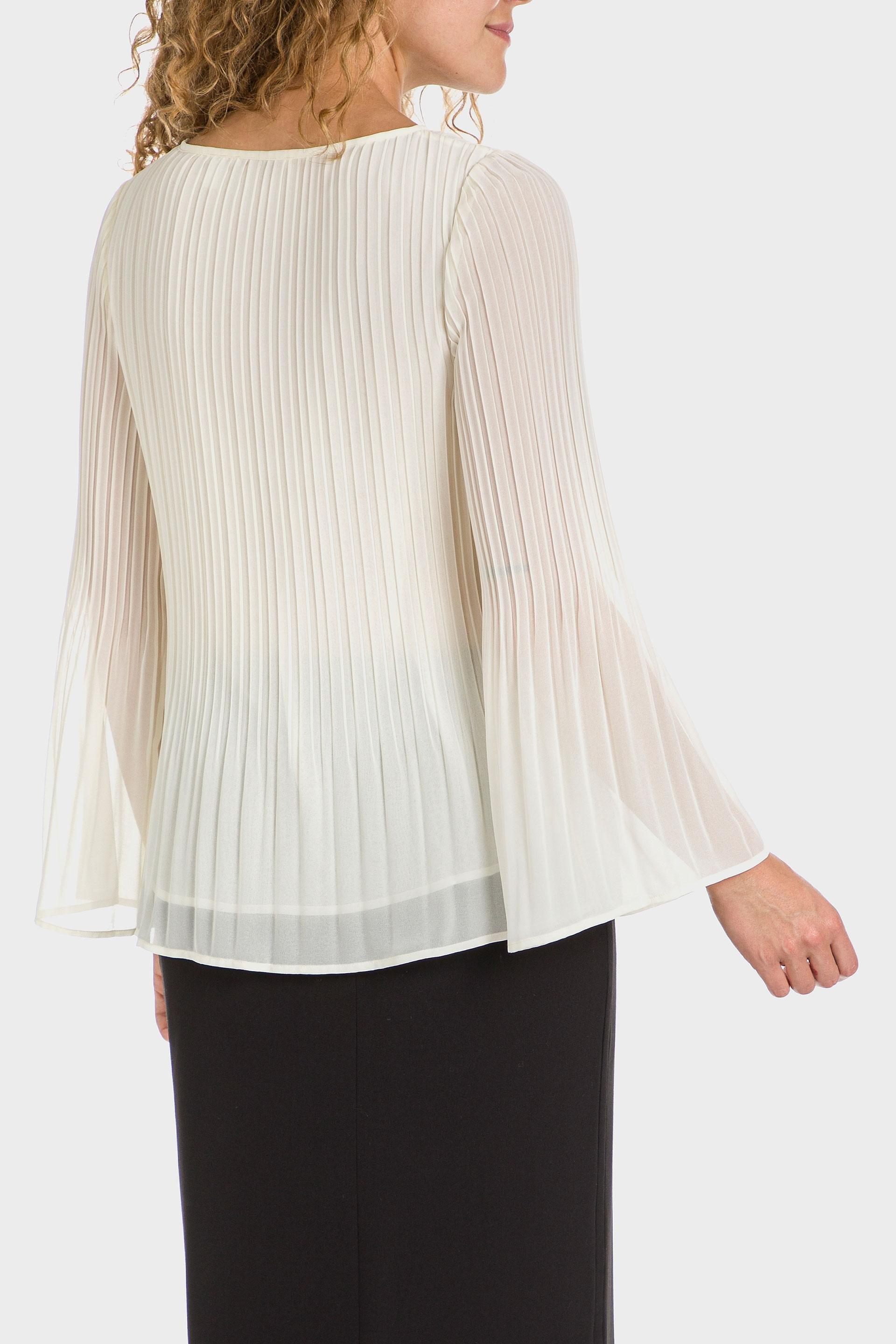 Punt Roma - Cream Pleated Blouse