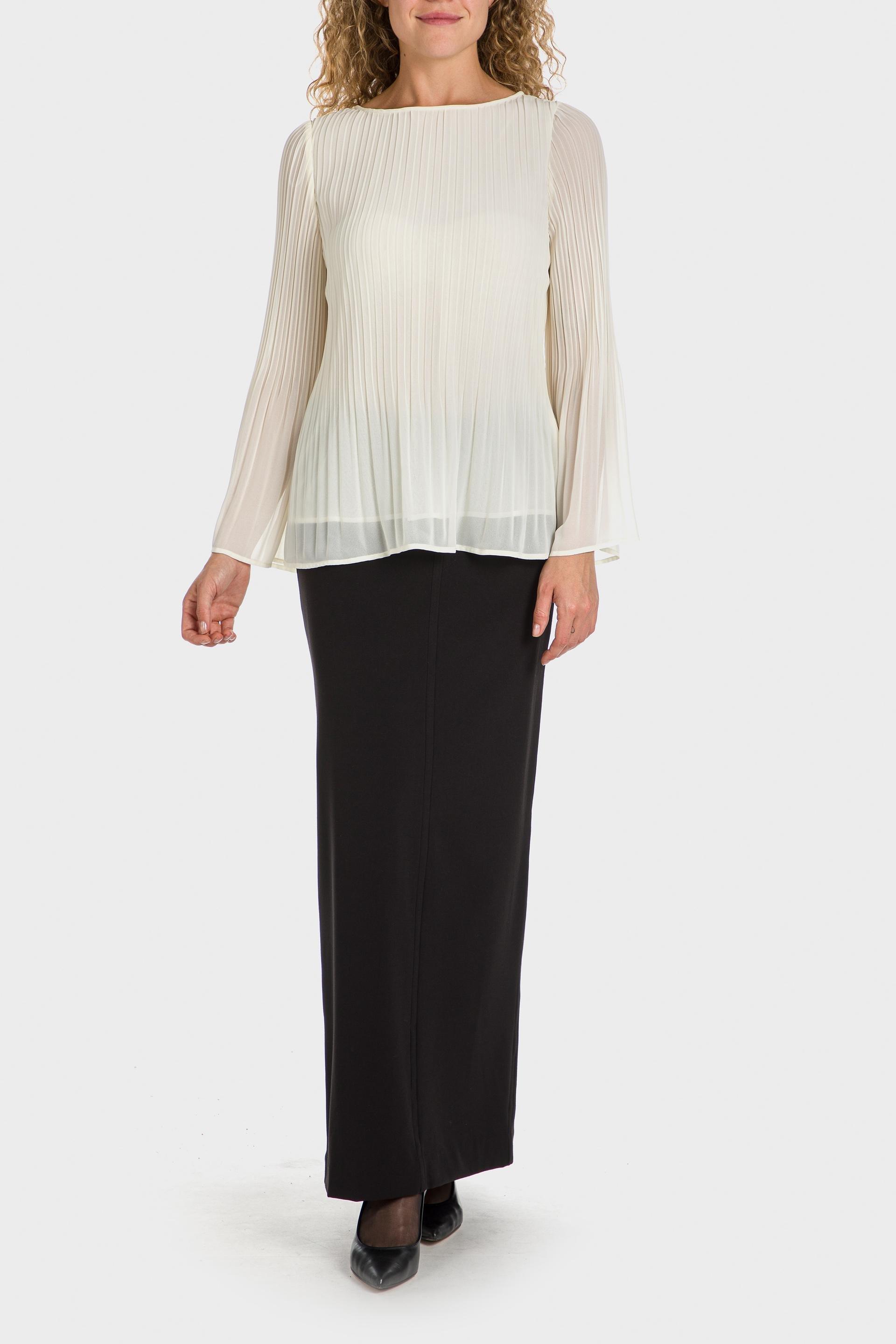 Cream Pleated Blouse, , large image number 5