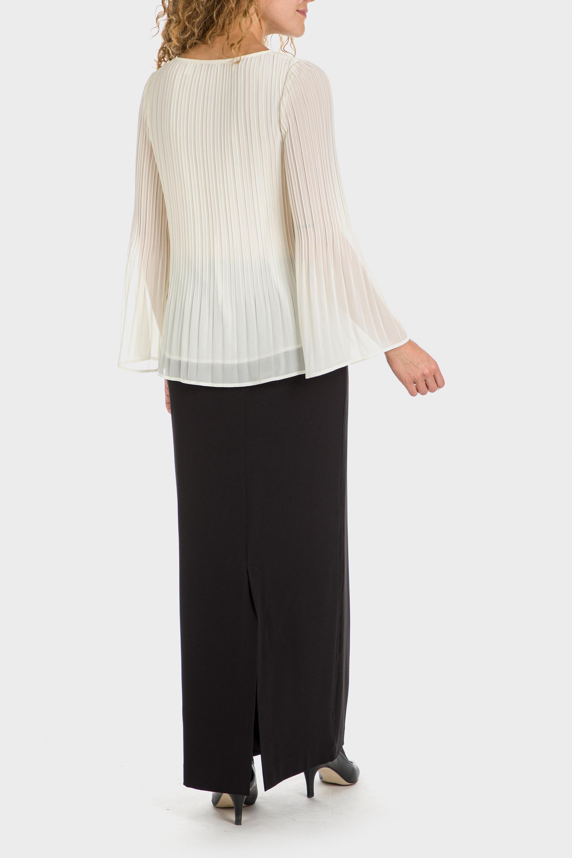 Cream Pleated Blouse, , large image number 6