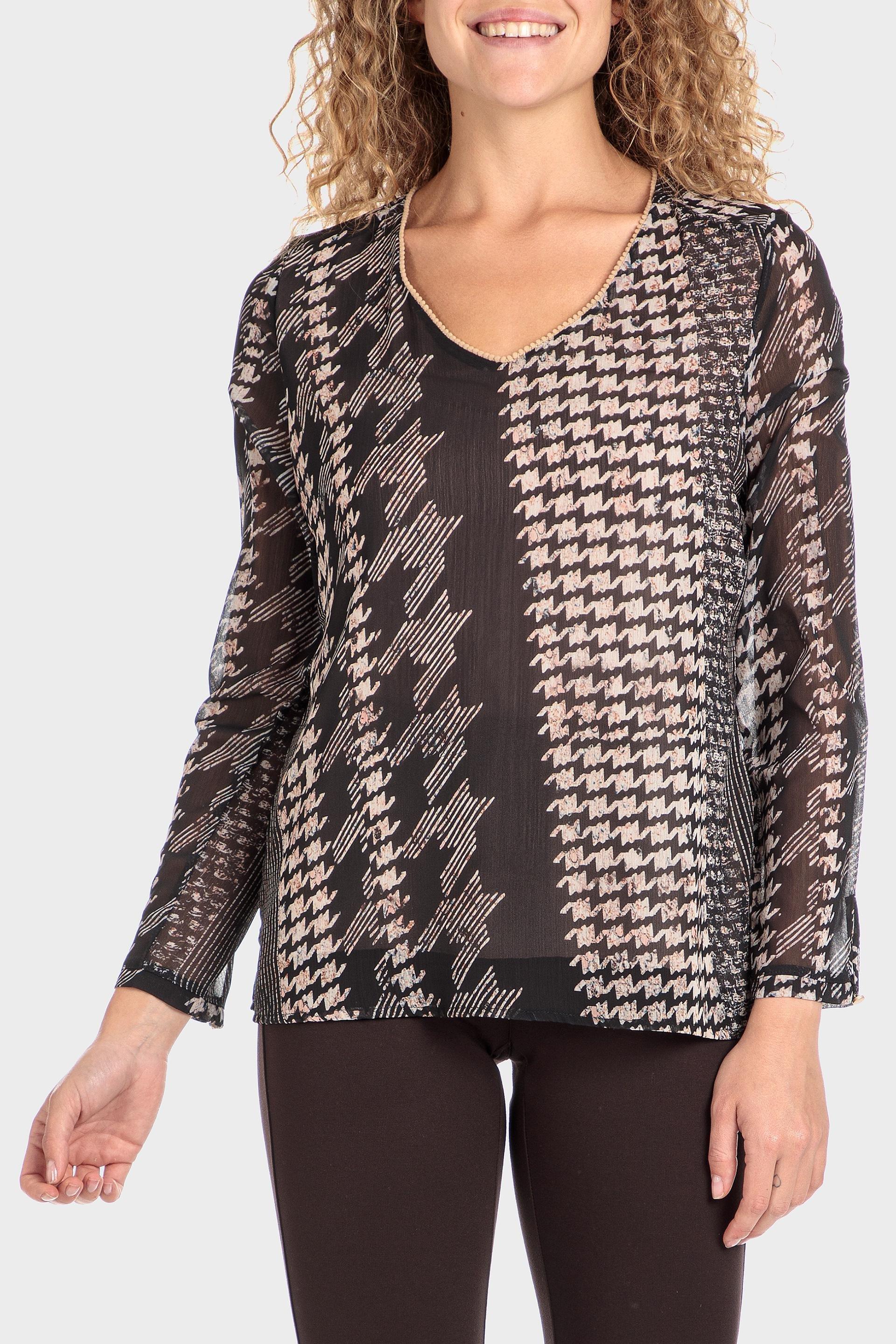 Multicolour Houndstooth T-Shirt, , large image number 0