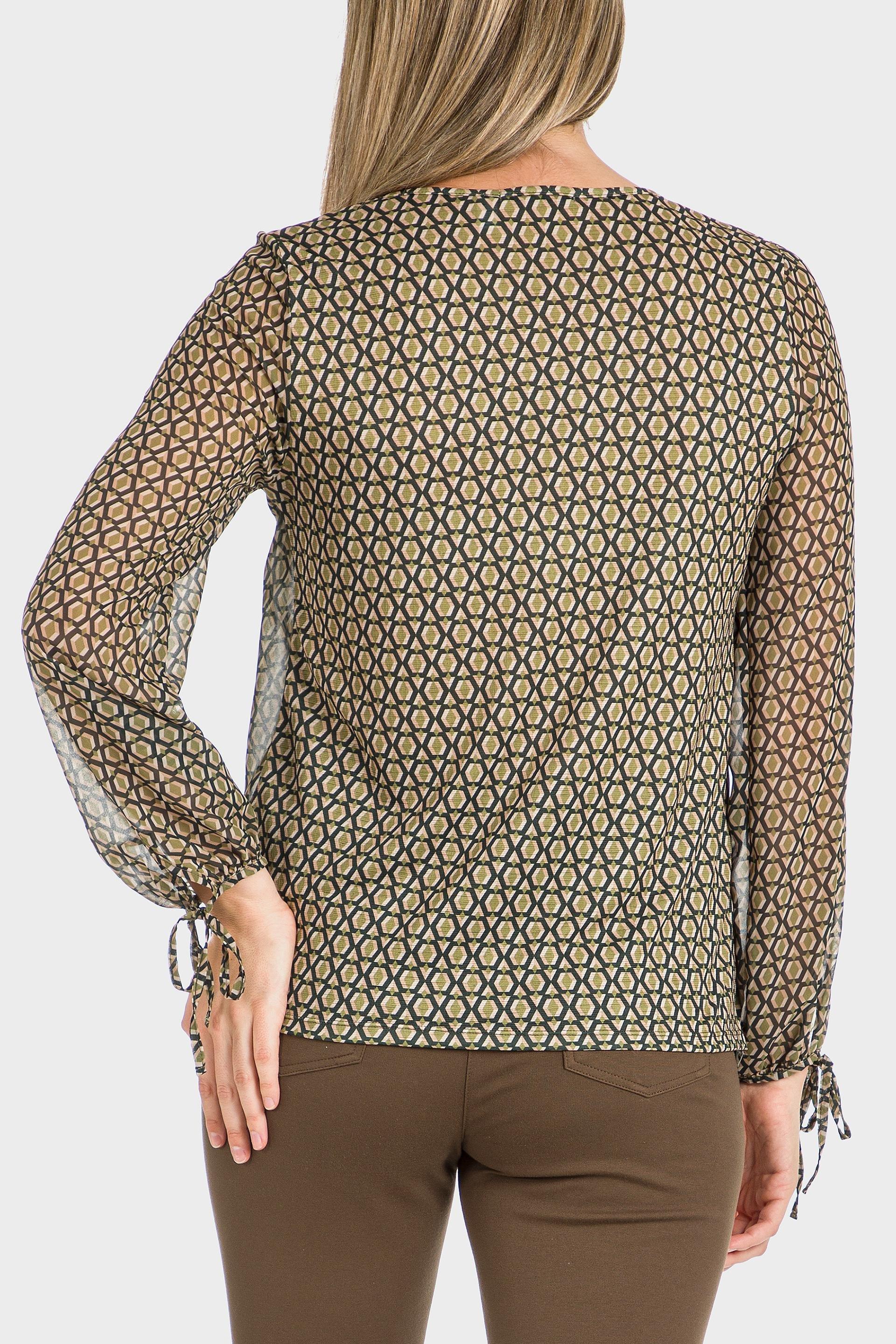 Brown Geometric Print Blouse, , large image number 3