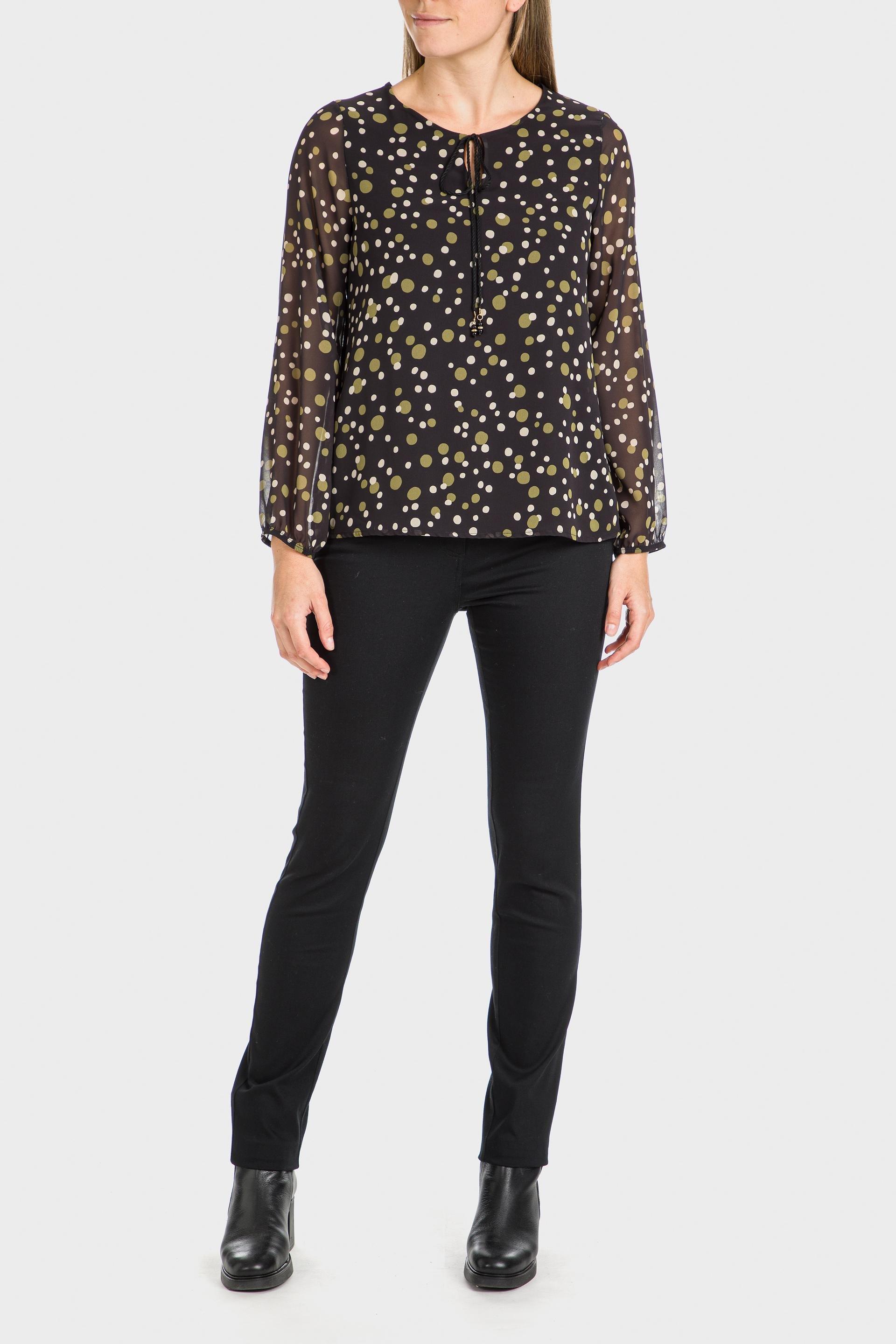 Black Polka Dot Print T-Shirt, , large image number 0