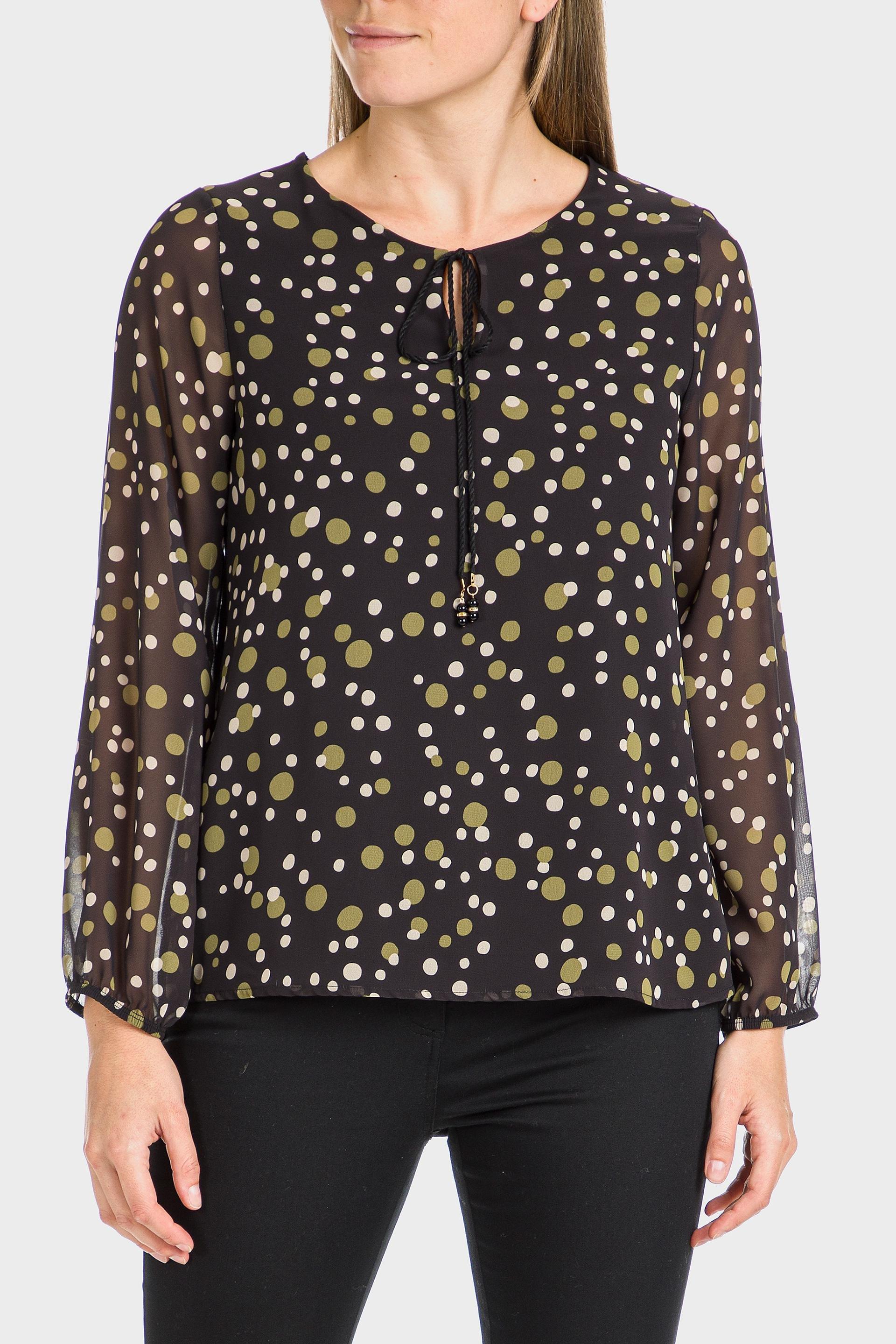 Black Polka Dot Print T-Shirt, , large image number 1