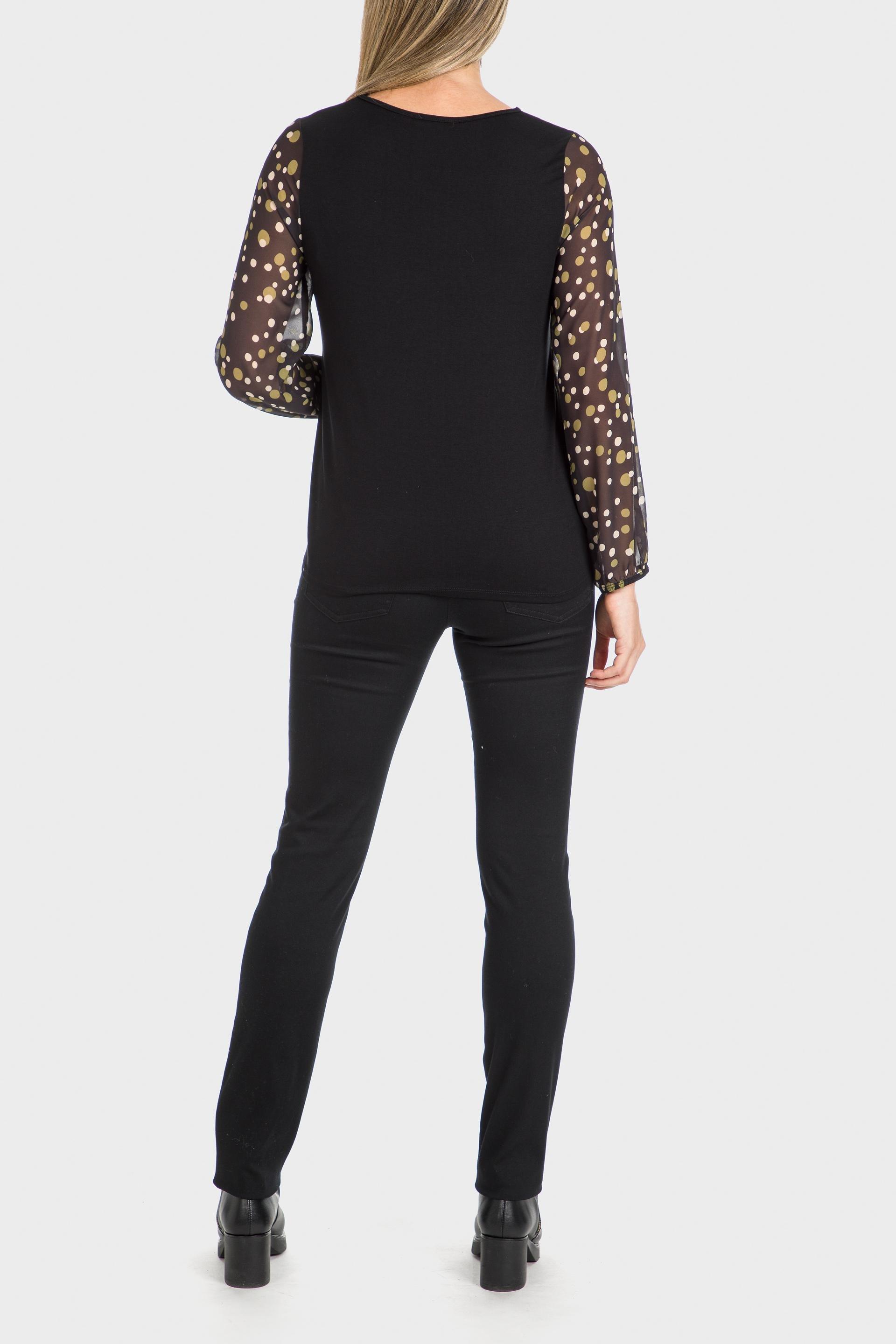 Black Polka Dot Print T-Shirt, , large image number 3