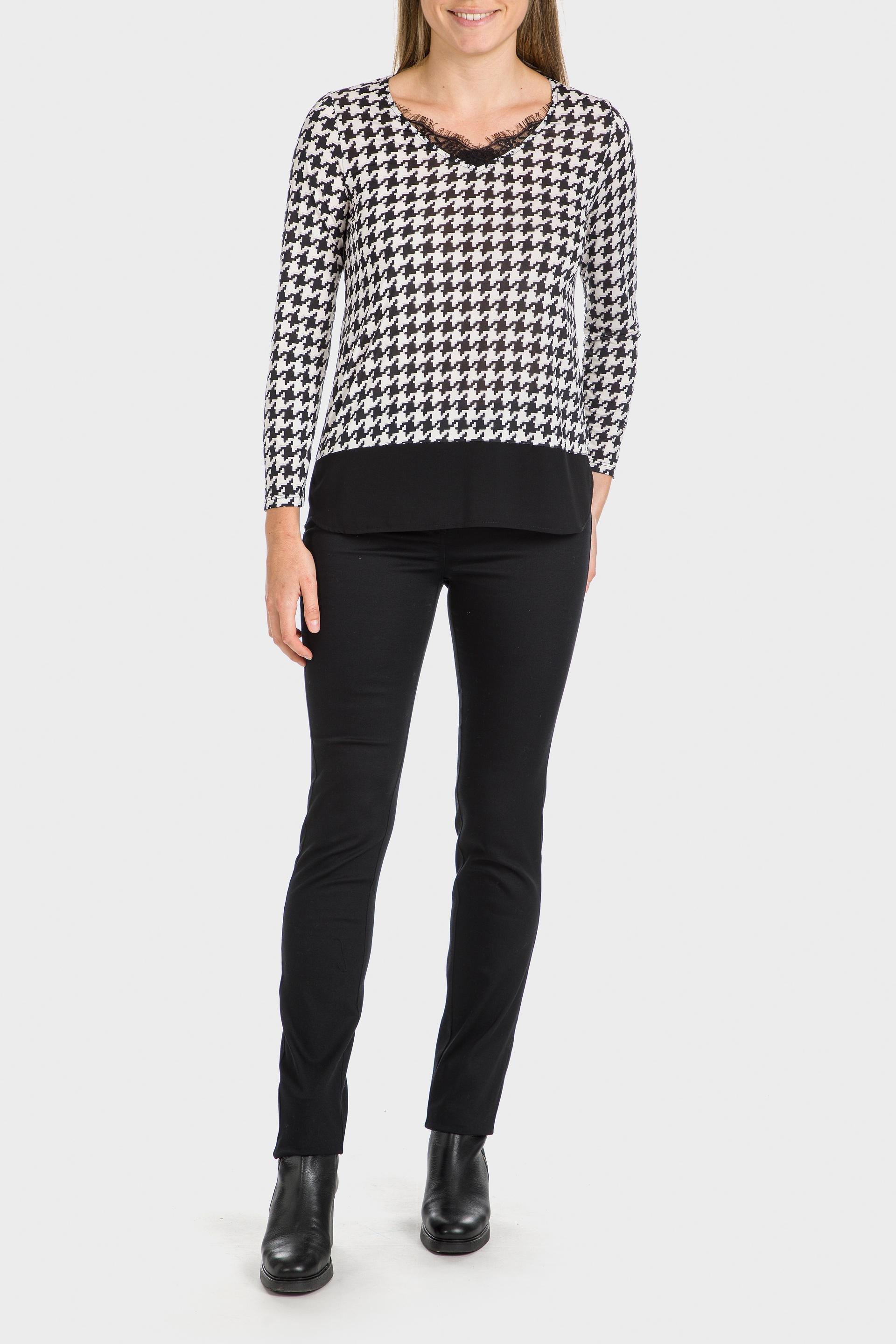 White Houndstooth Blouse, , large image number 0