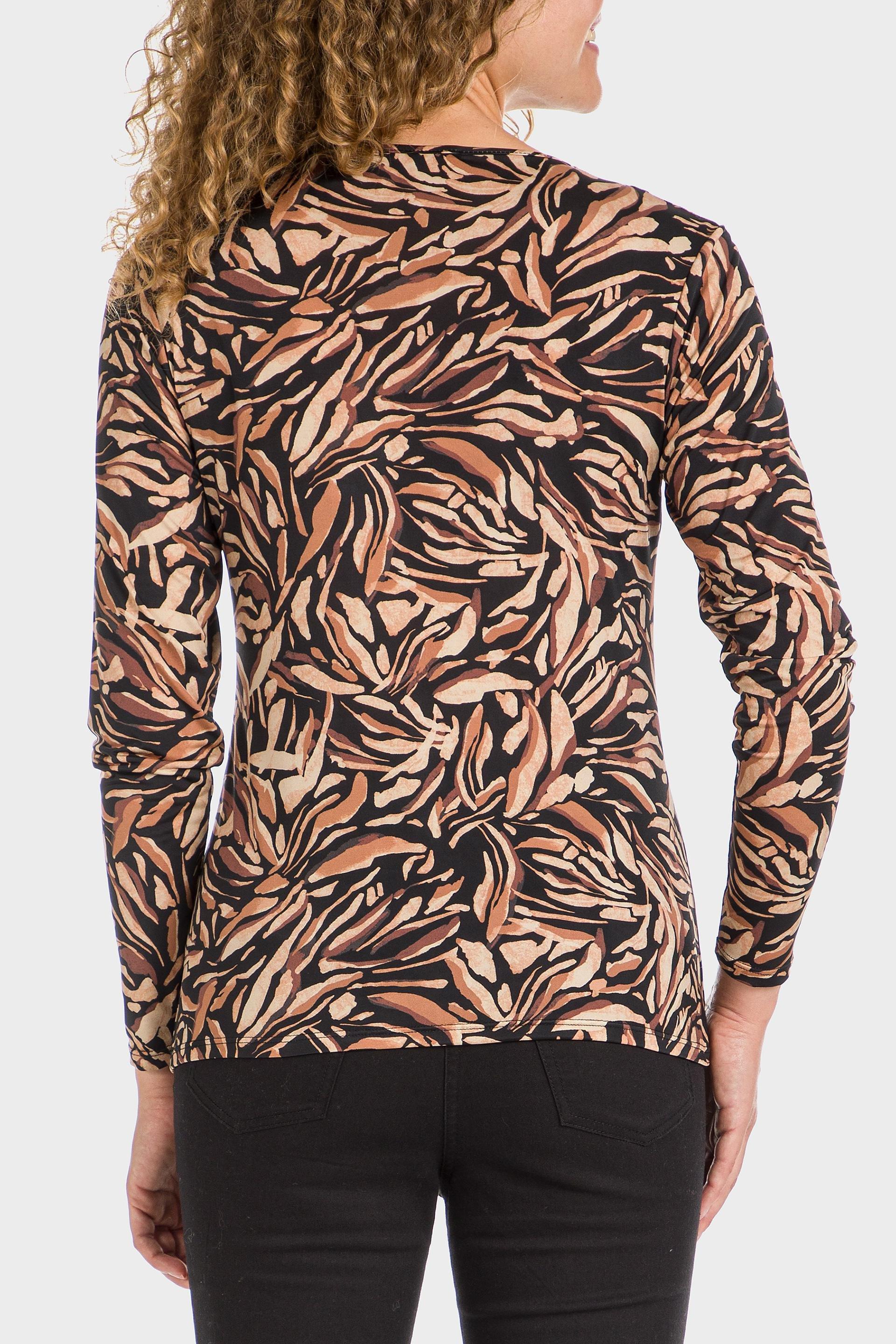 Brown Printed Blouse, , large image number 2