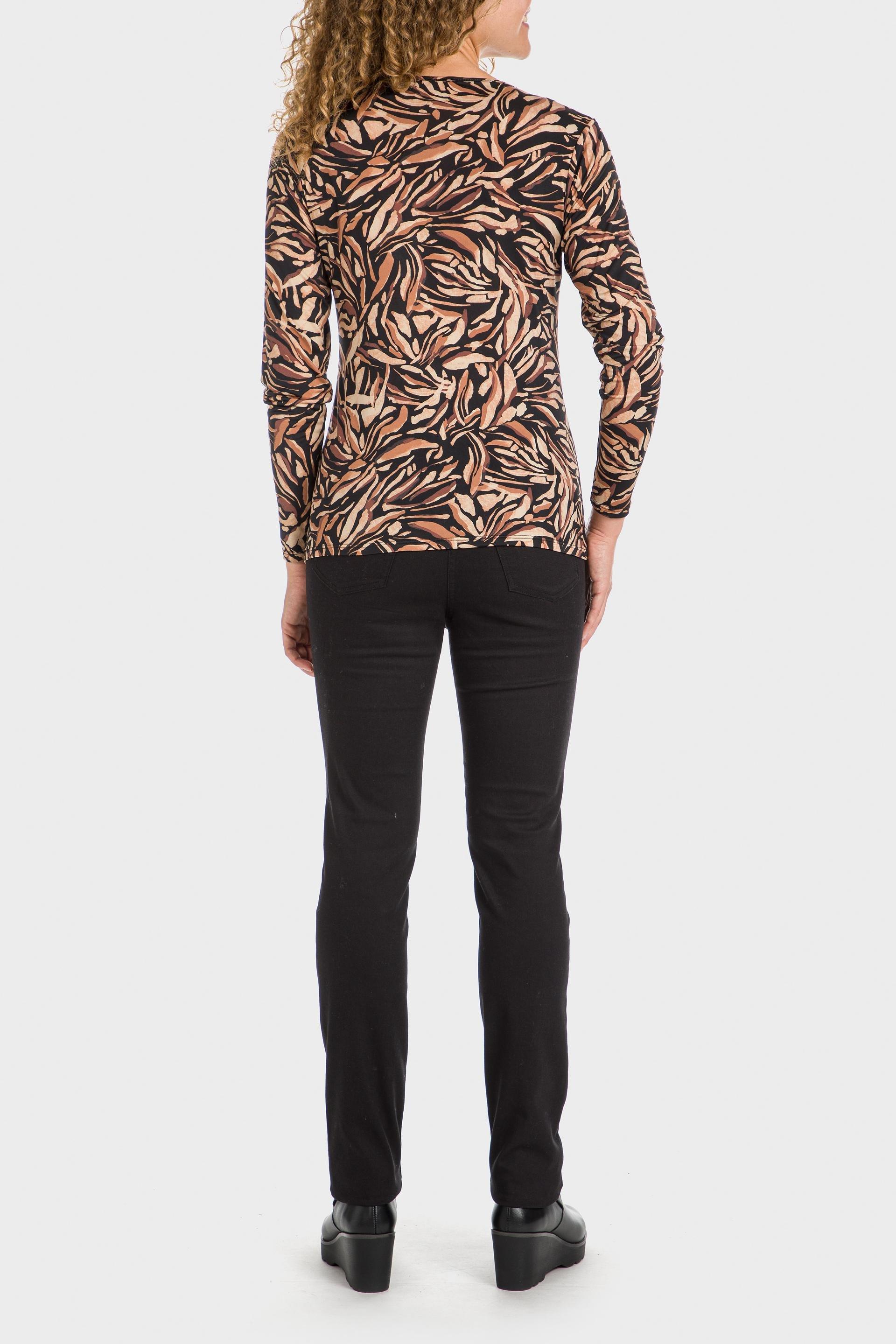 Brown Printed Blouse, , large image number 6
