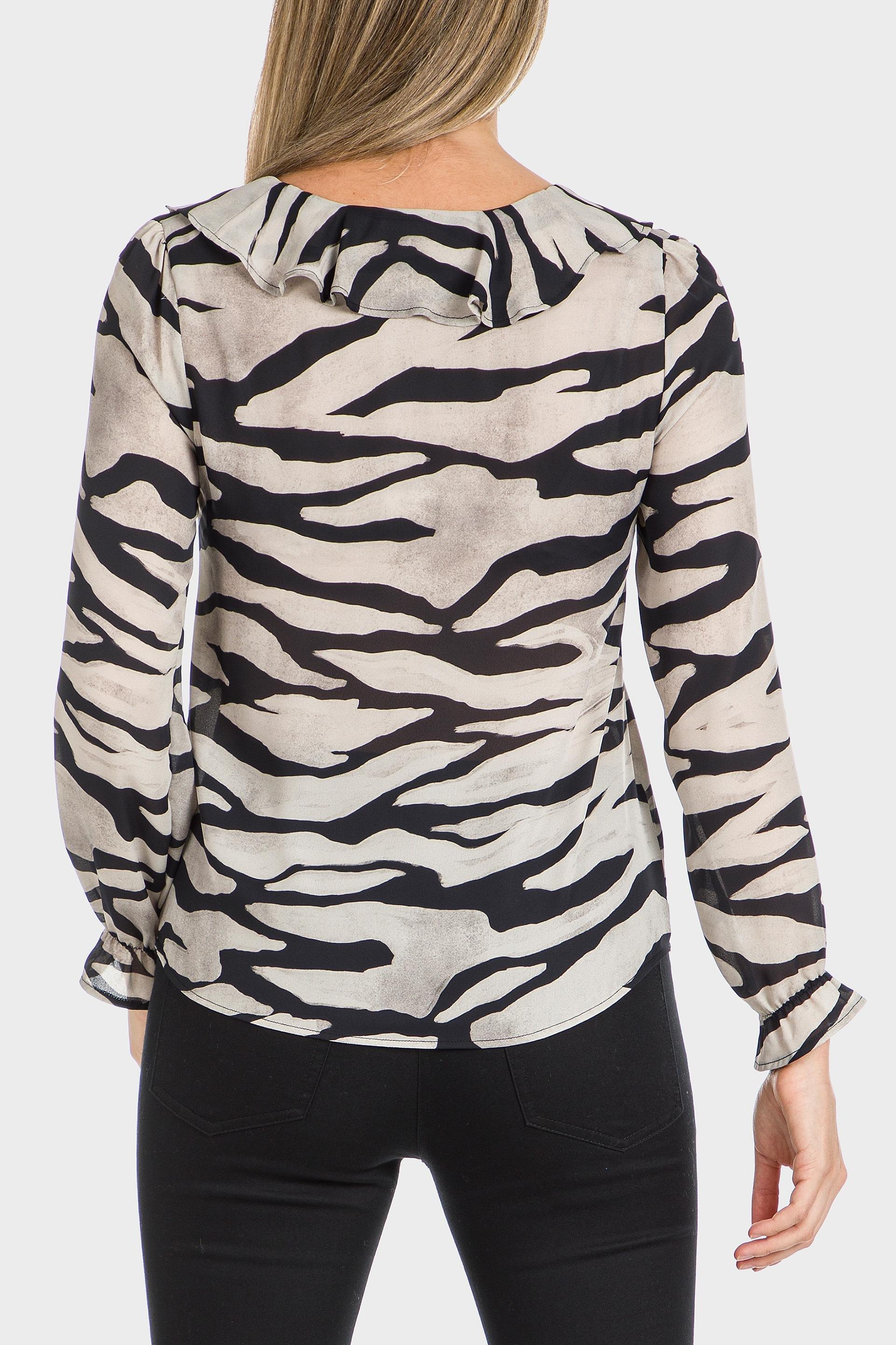 Cream Animal Print Shirt, , large image number 3