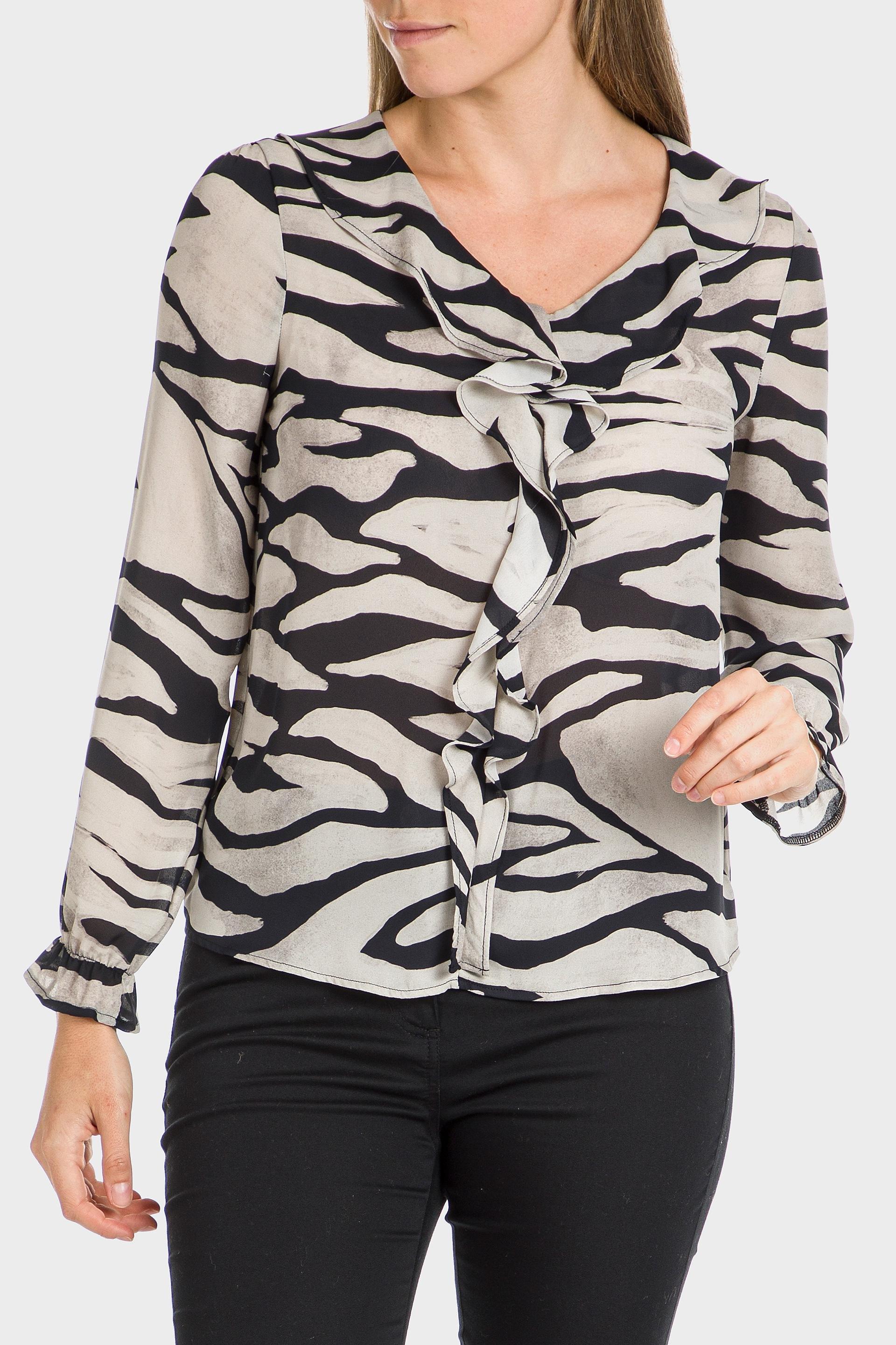 Cream Animal Print Shirt, , large image number 4