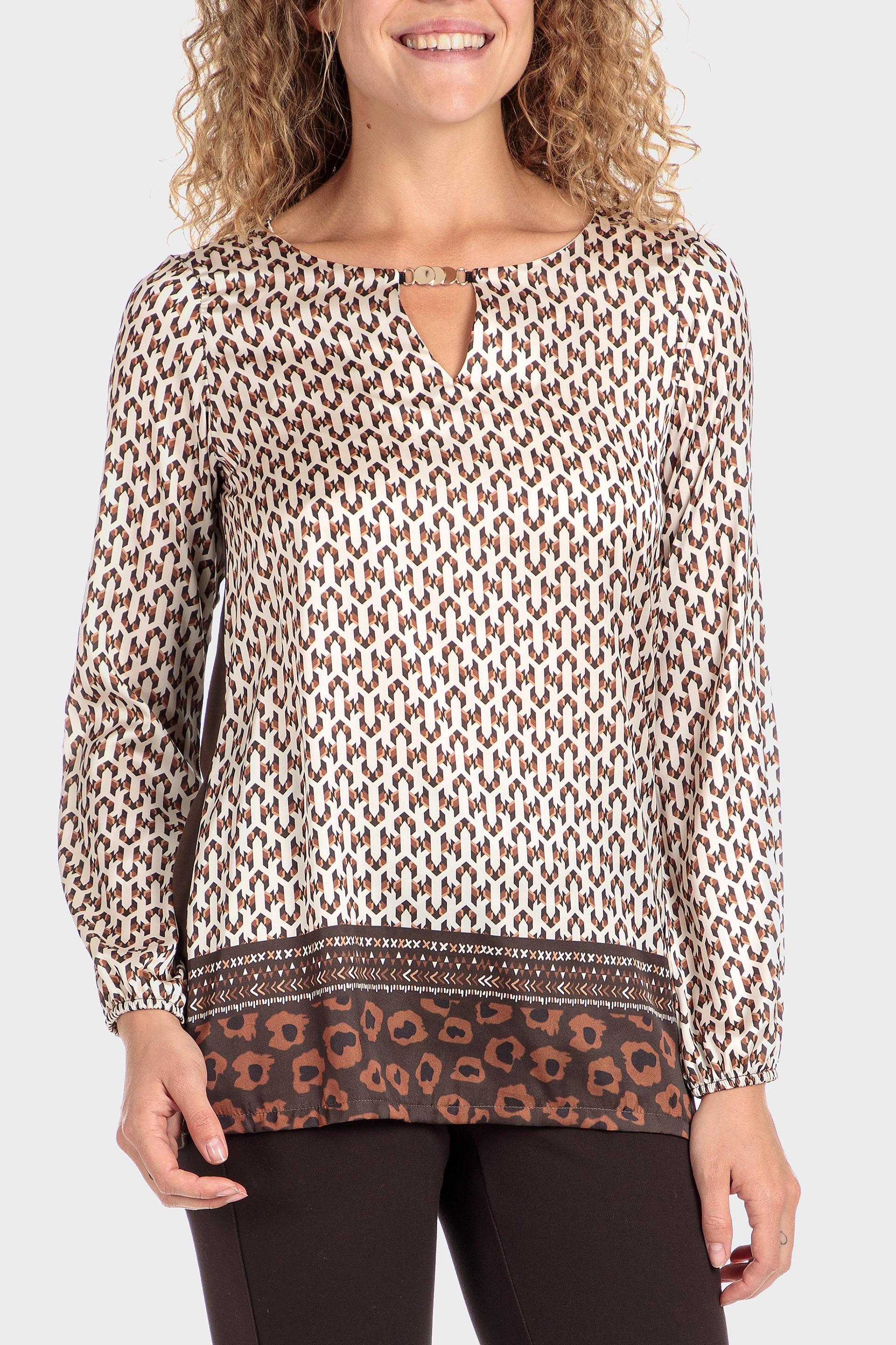 Brown Printed T-Shirt, , large image number 0