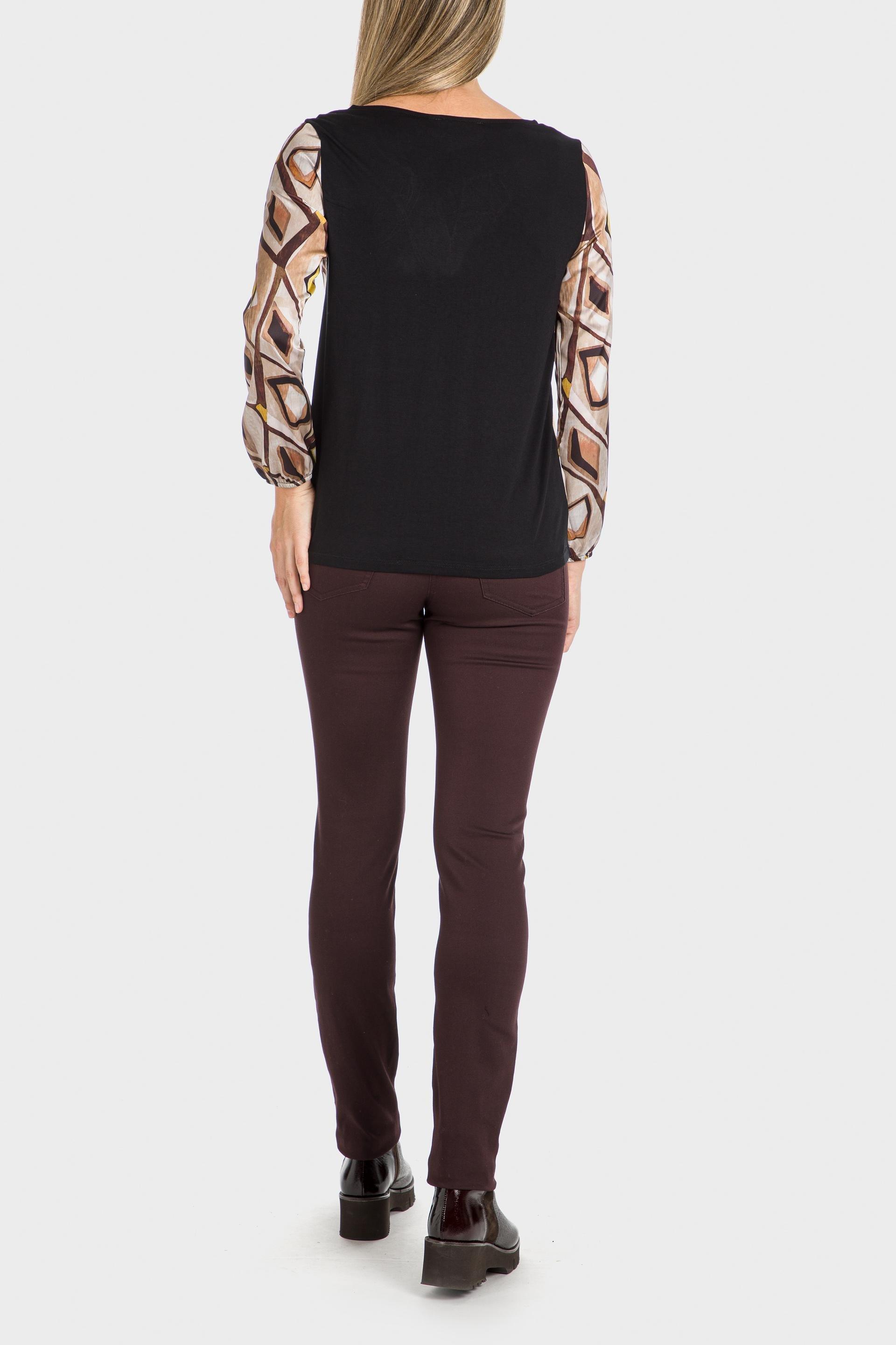 Brown Patterned Blouse, , large image number 3
