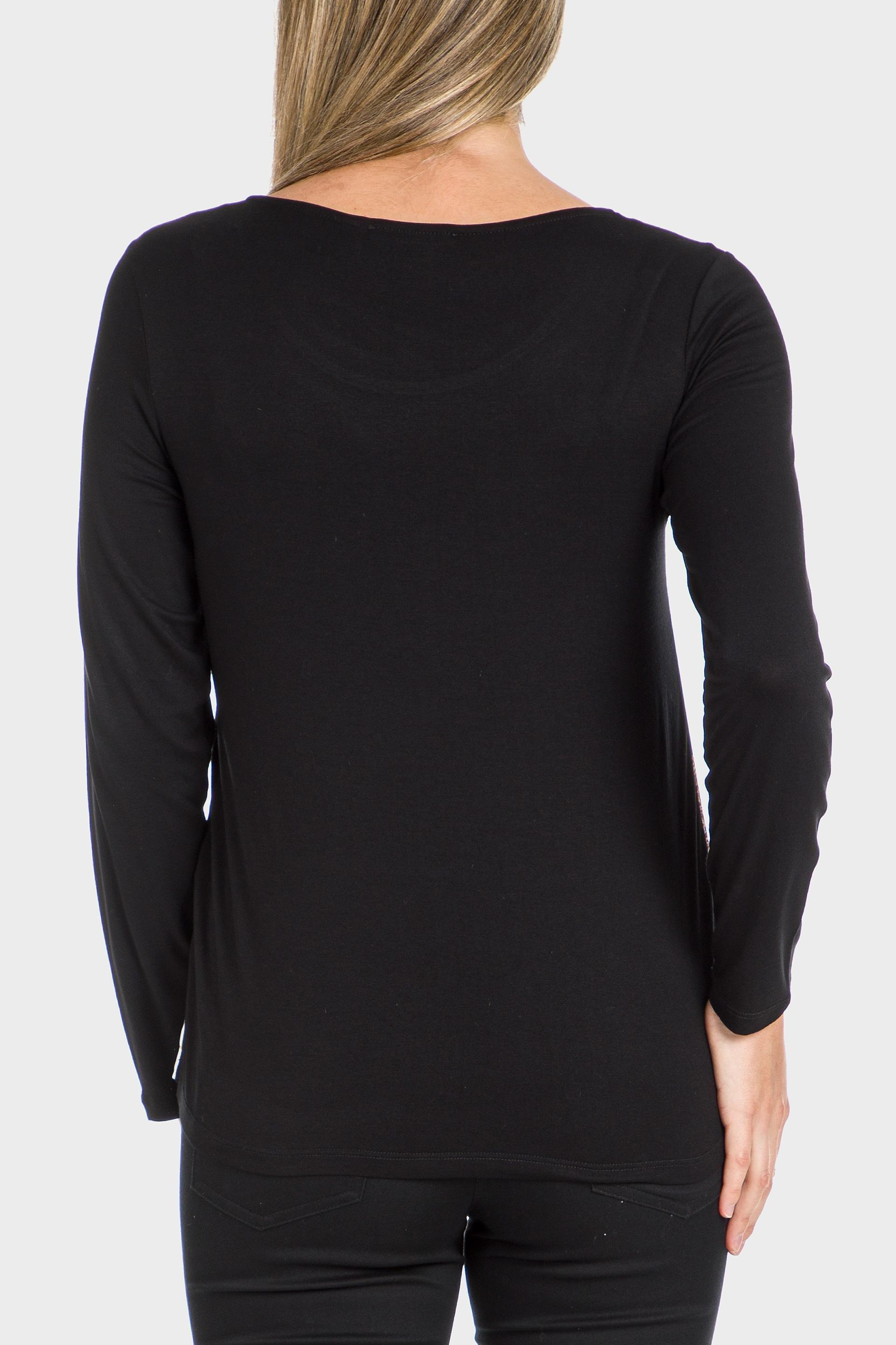 Black Abstract Print T-Shirt, , large image number 2