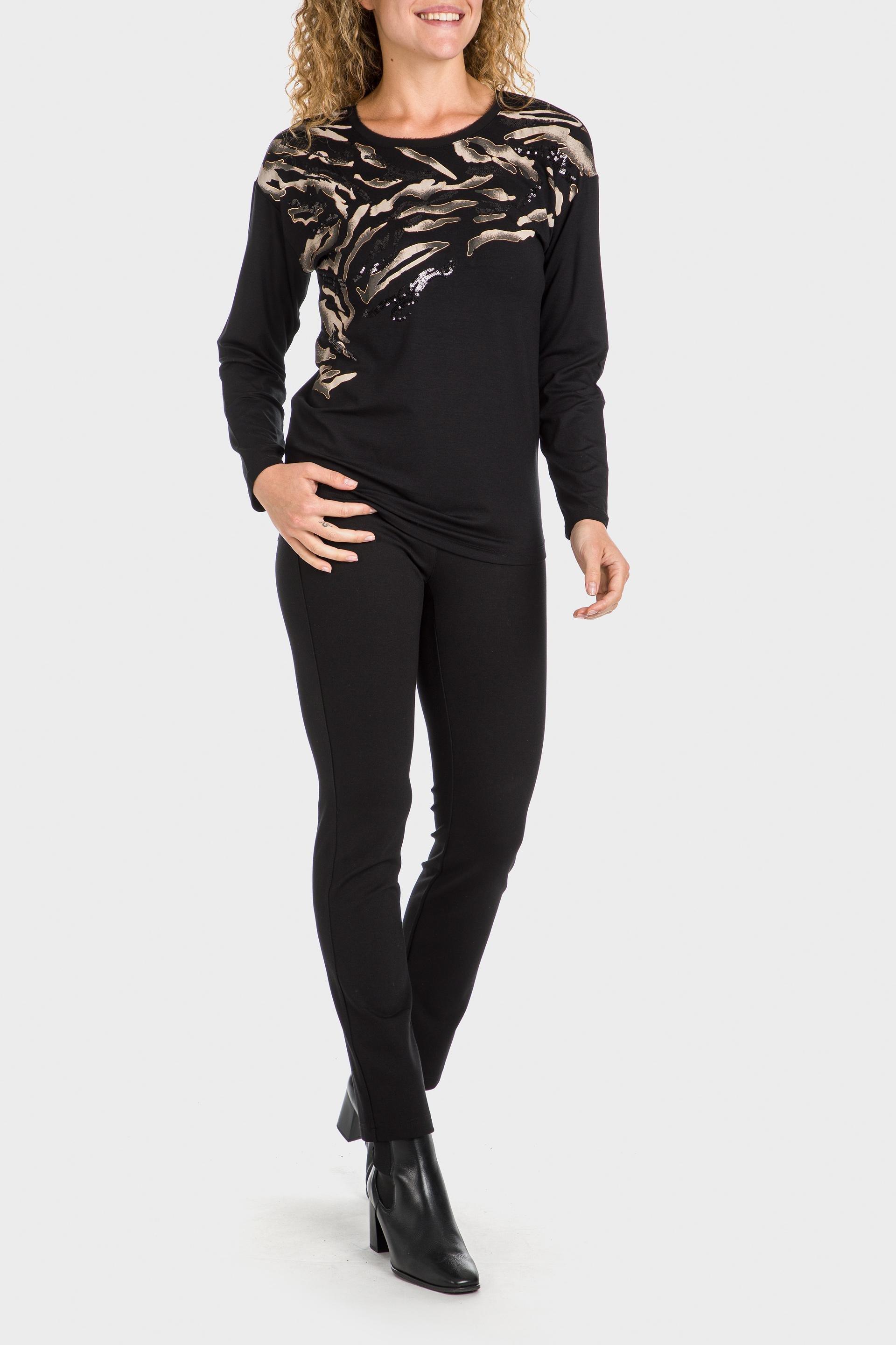 Black Sequined T-Shirt, , large image number 0