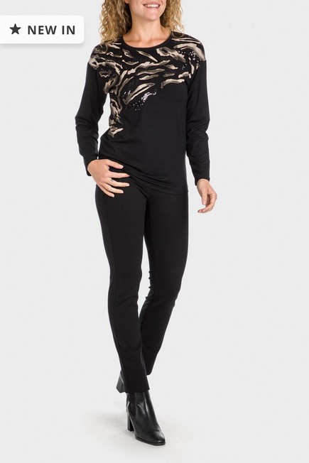 Punt Roma - Black Sequined T-Shirt