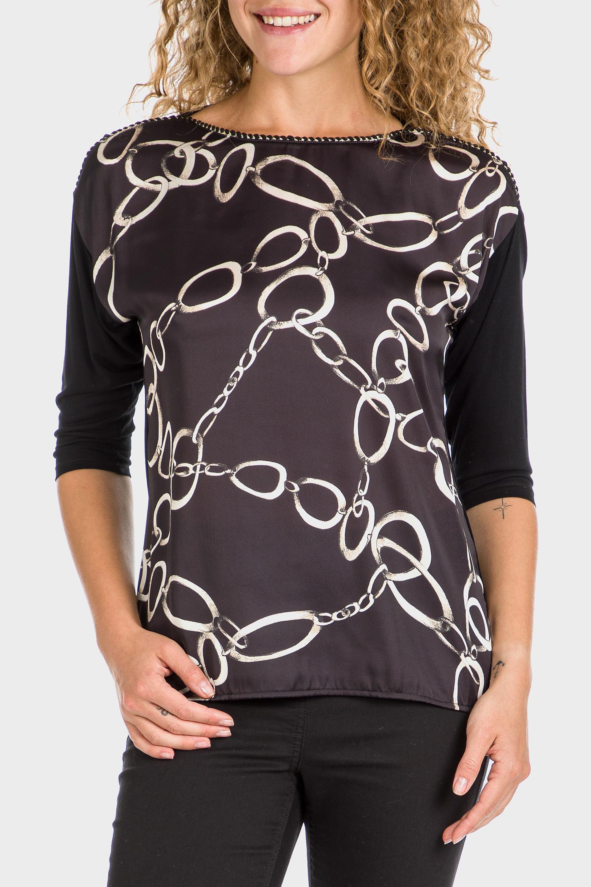 Black Chains Print T-Shirt, , large image number 0