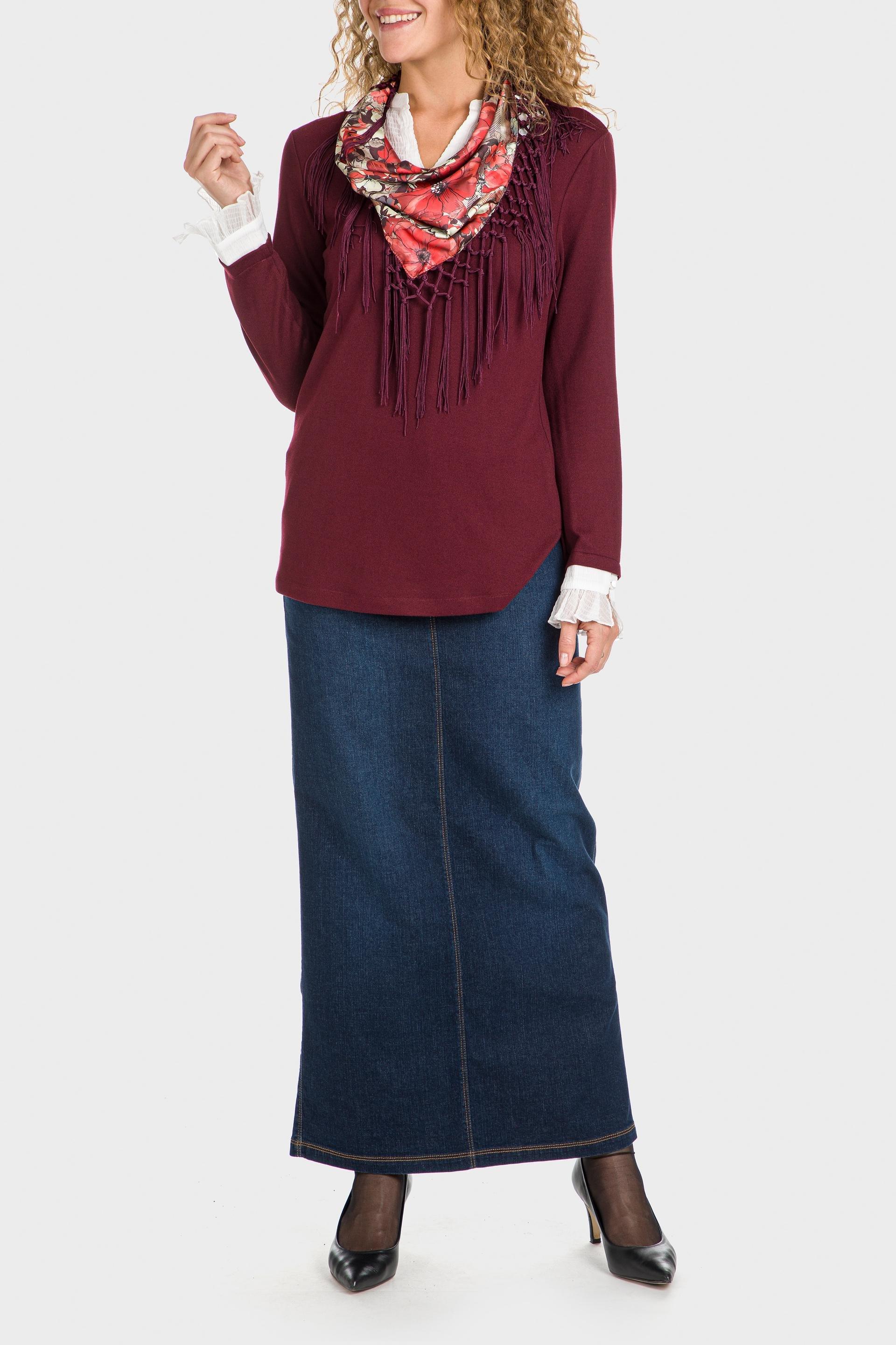 Red T-Shirt With Silk Scarf, , large image number 1