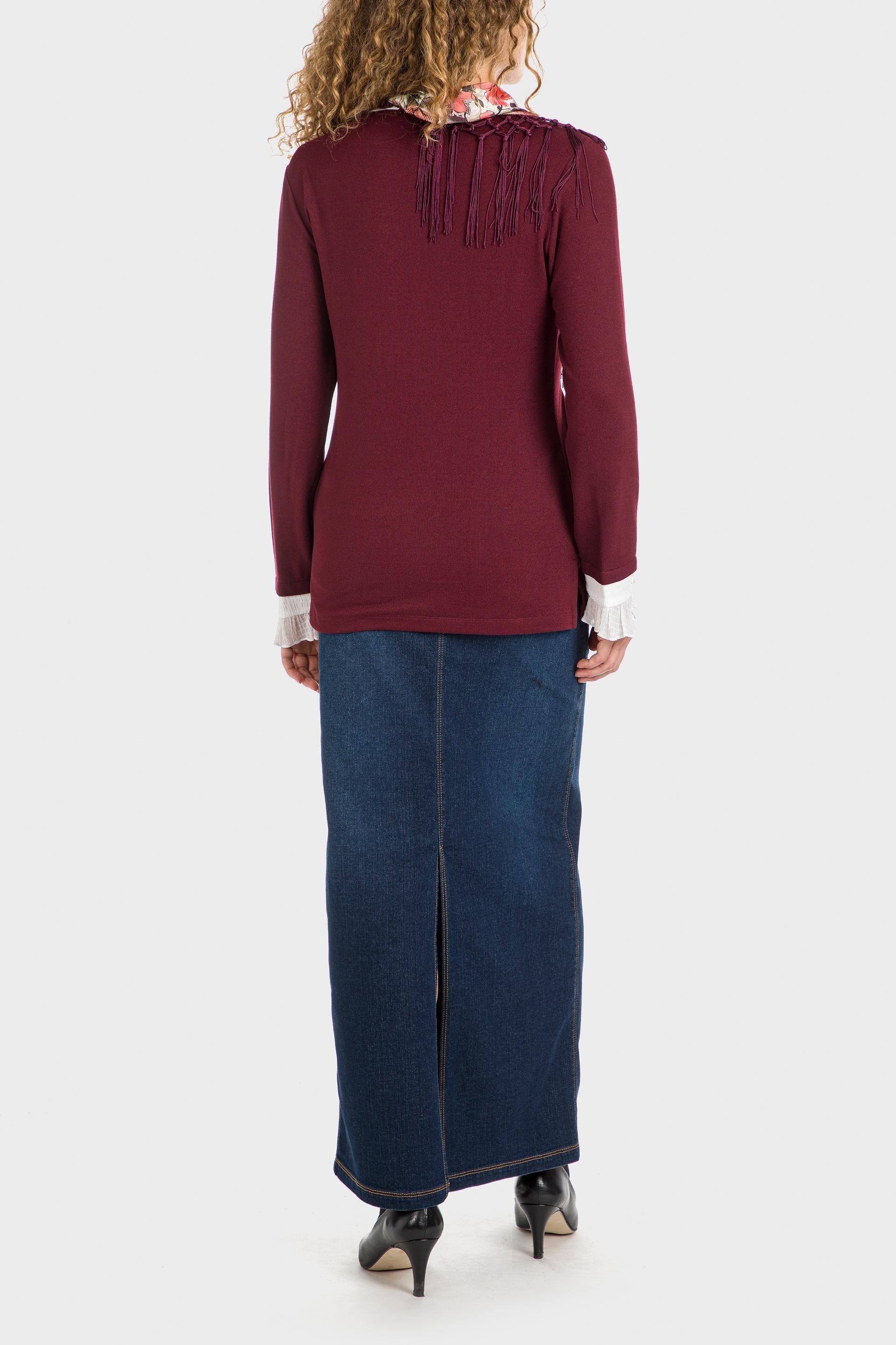 Red T-Shirt With Silk Scarf, , large image number 3