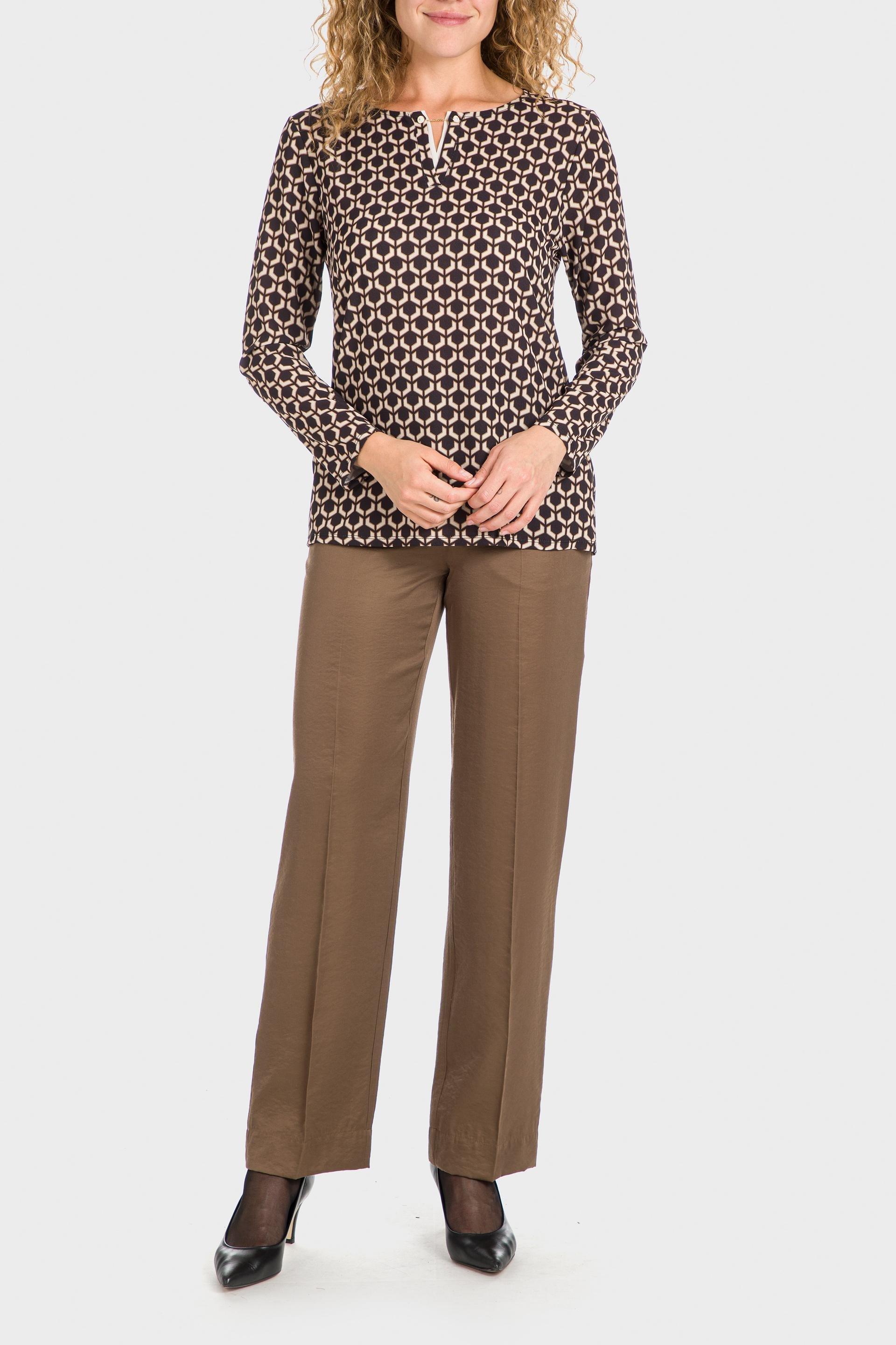 Beige Geometric Print T-Shirt, , large image number 4