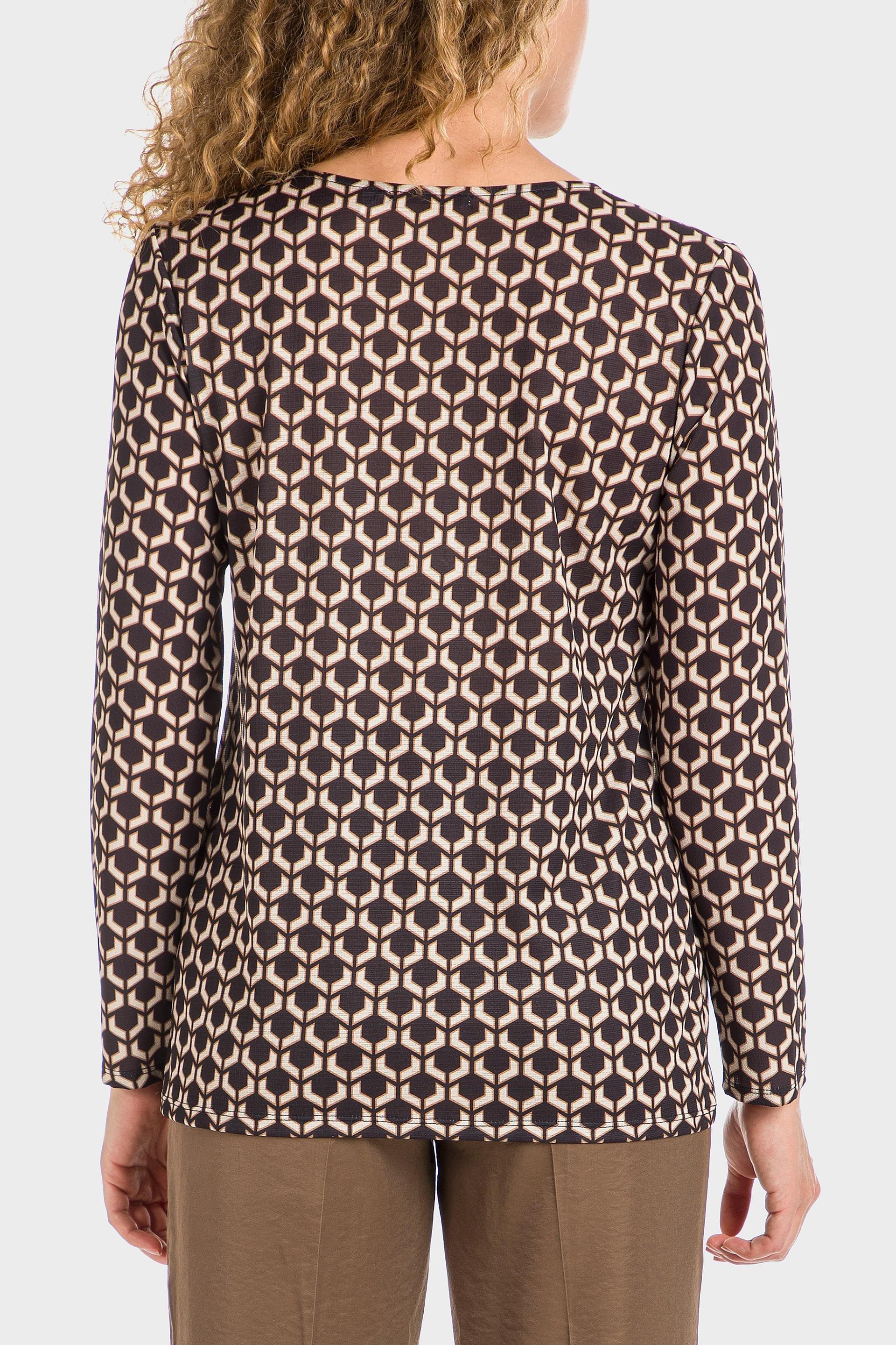 Beige Geometric Print T-Shirt, , large image number 5