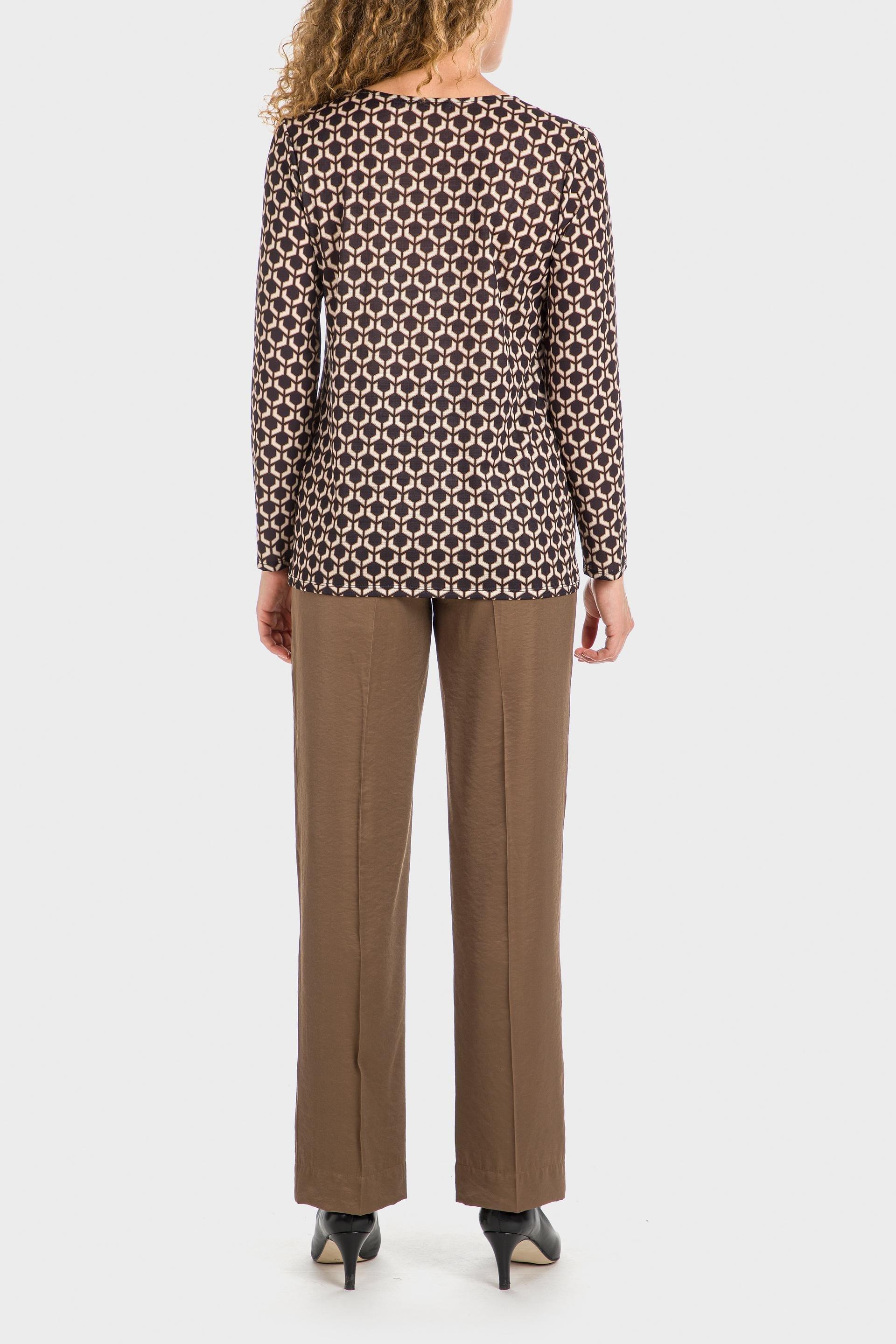 Beige Geometric Print T-Shirt, , large image number 6