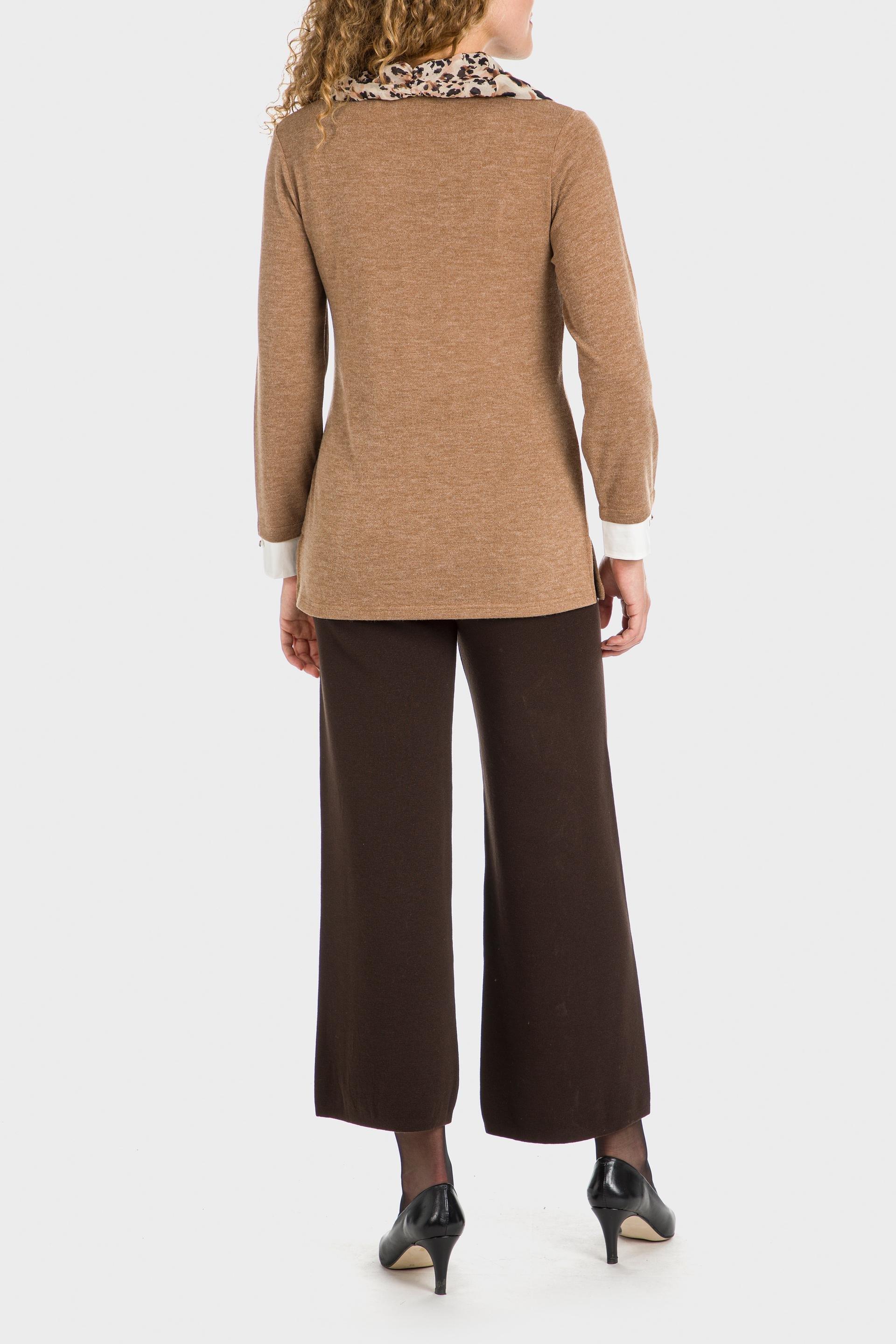 Brown T-Shirt With Silk Scarf, , large image number 2