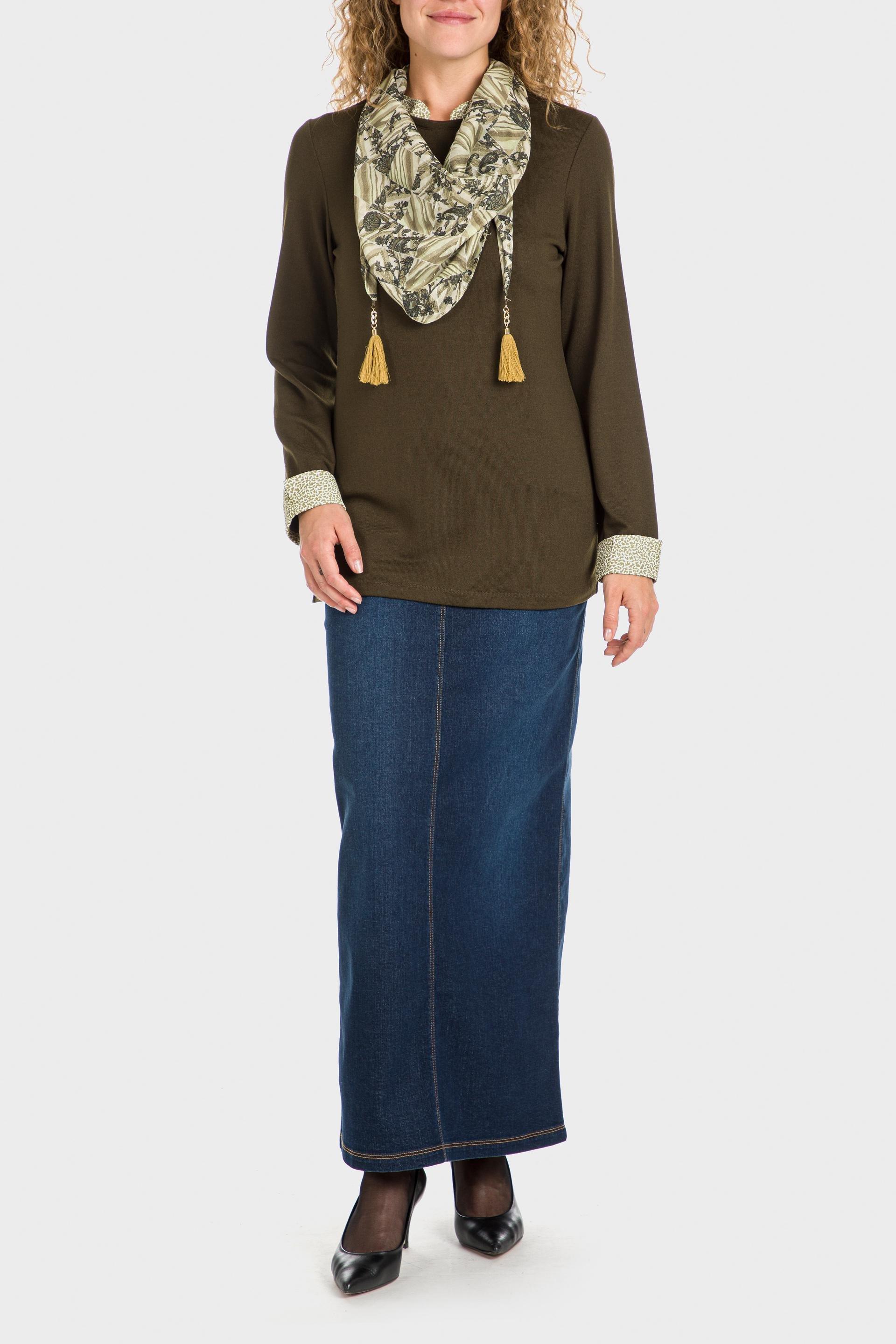 Green T-Shirt With Silk Scarf, , large image number 1