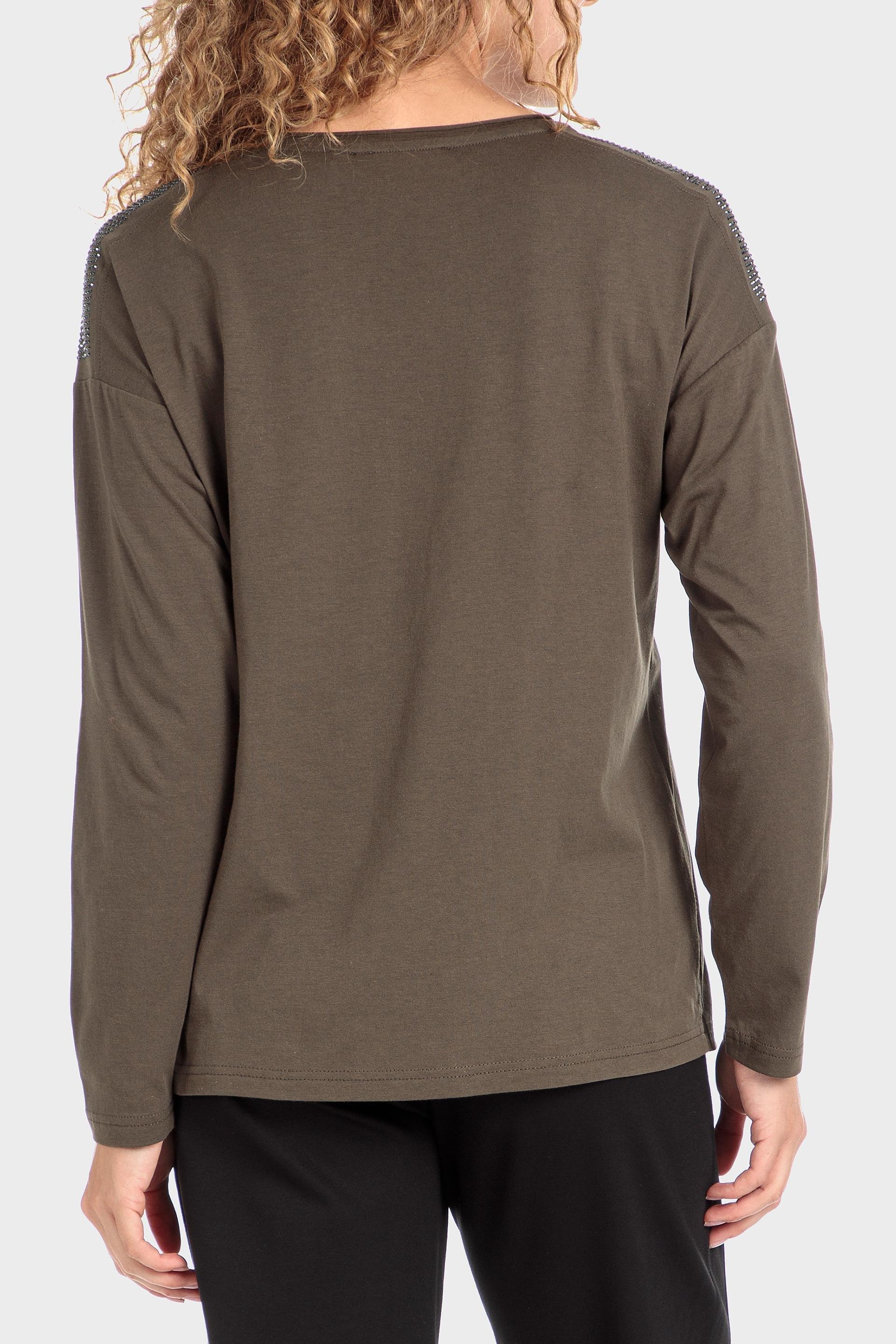 Khaki T-Shirt With Gemstones, , large image number 2