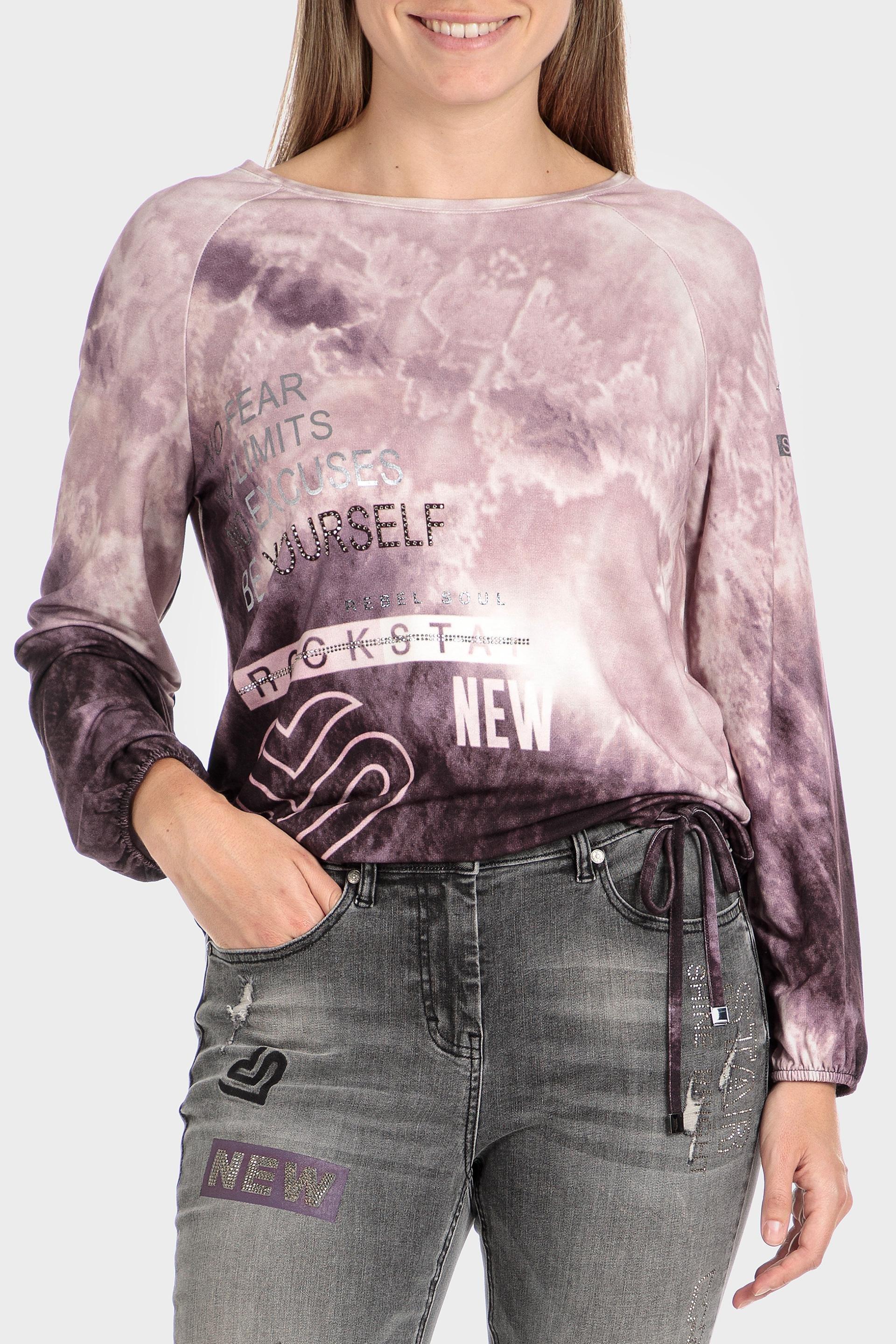 Pink Printed Blouse, Lillac Hydrangea, large image number 0