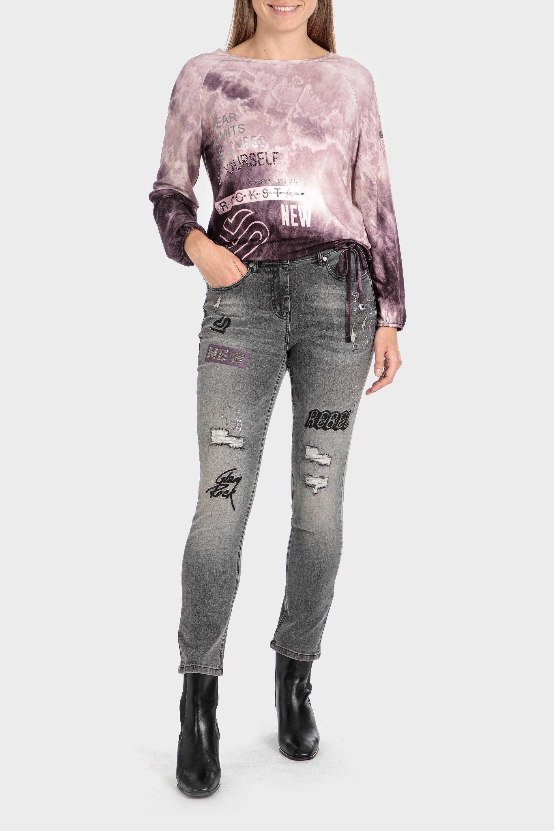 Pink Printed Blouse, Lillac Hydrangea, large image number 2