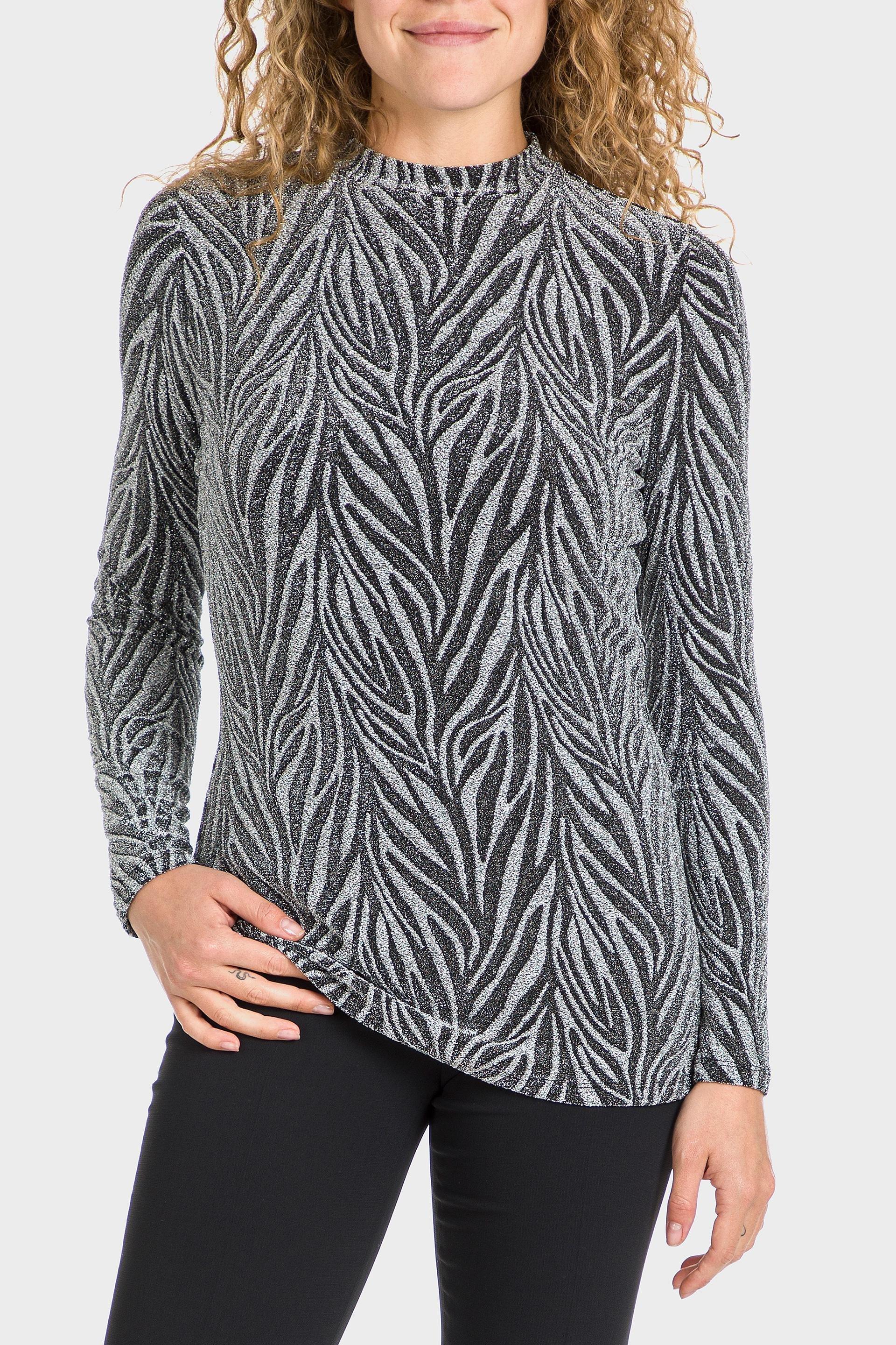 Grey Textured Sparkled Blouse, , large image number 0