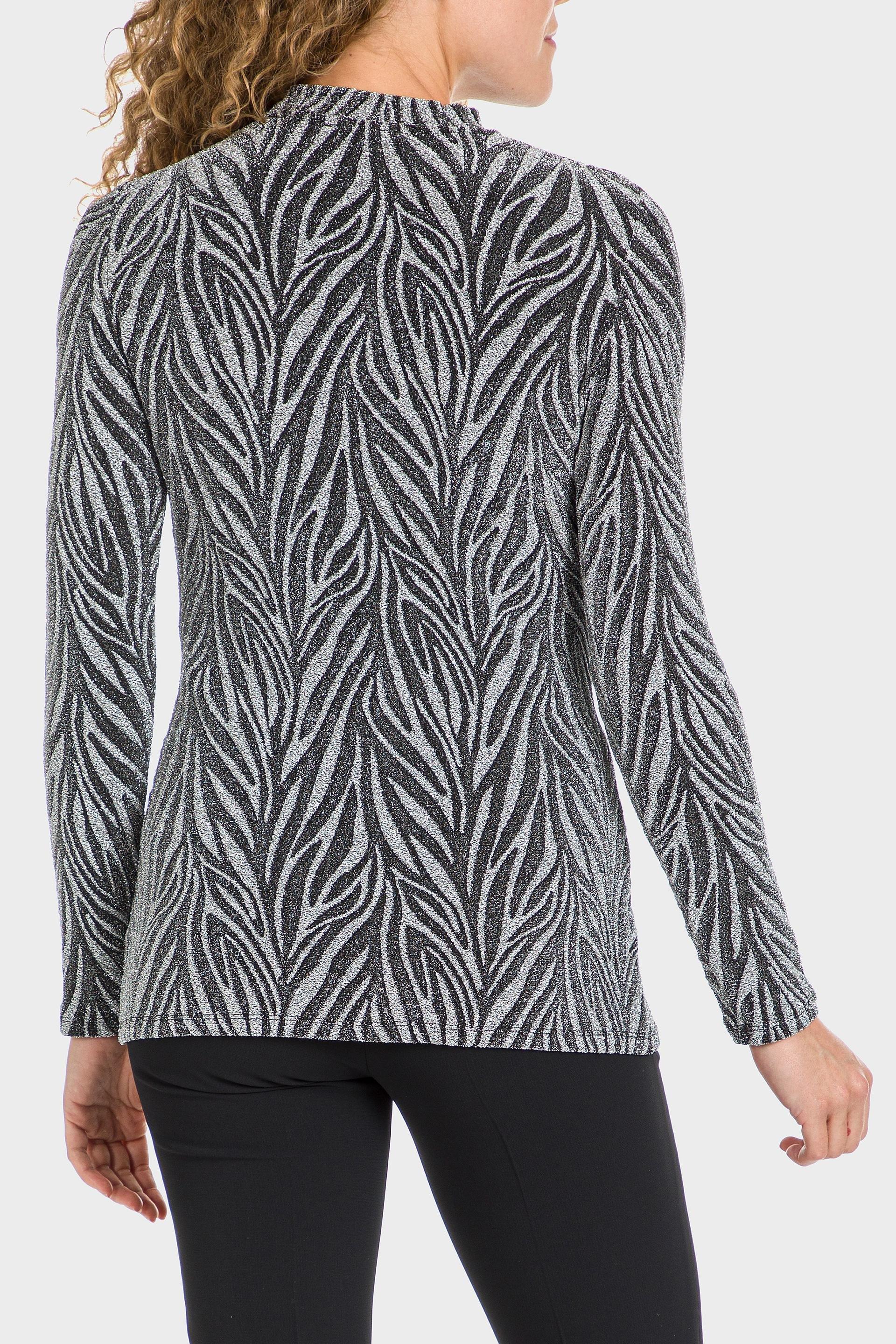 Grey Textured Sparkled Blouse, , large image number 2