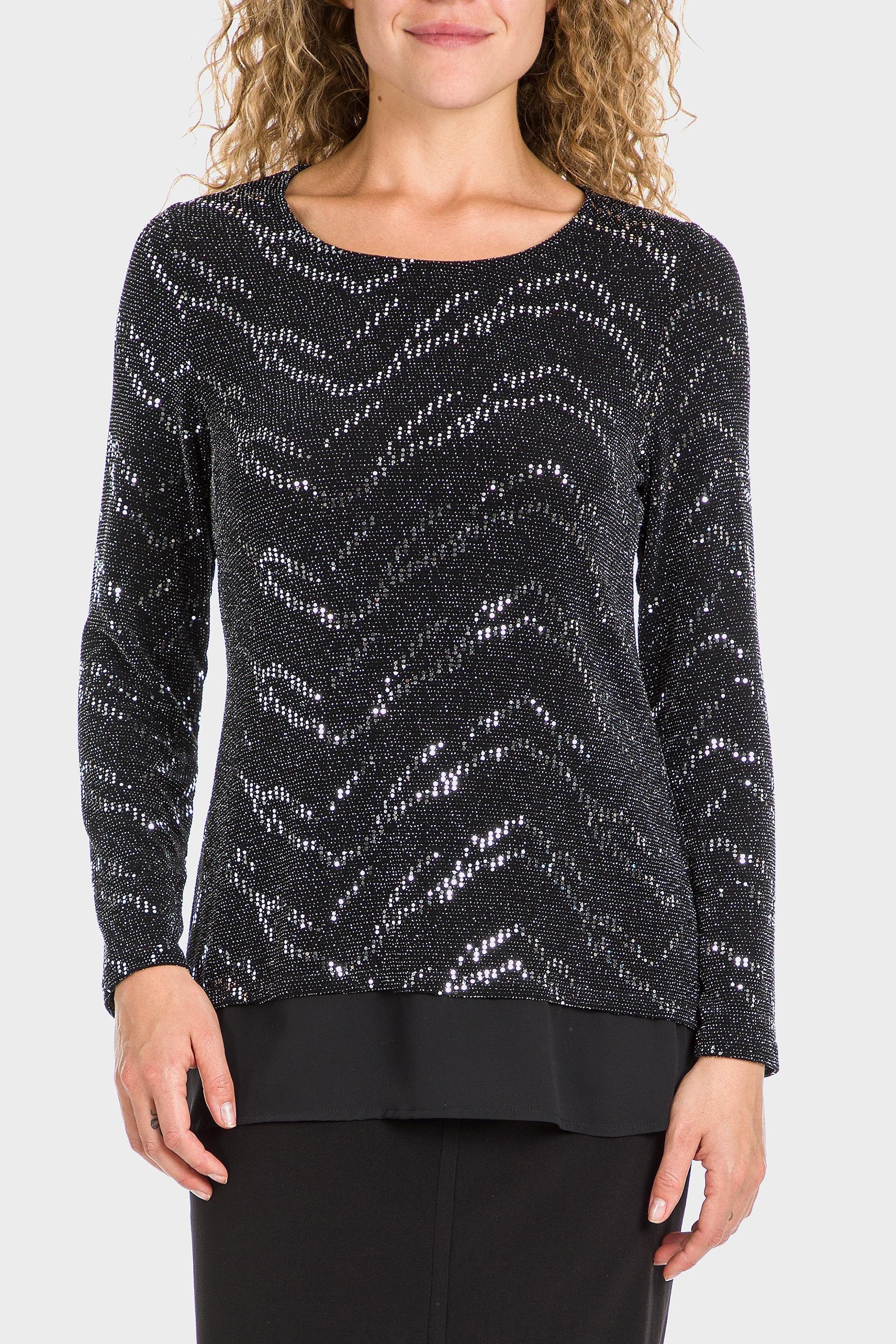 Black Sequins Blouse, , large image number 0