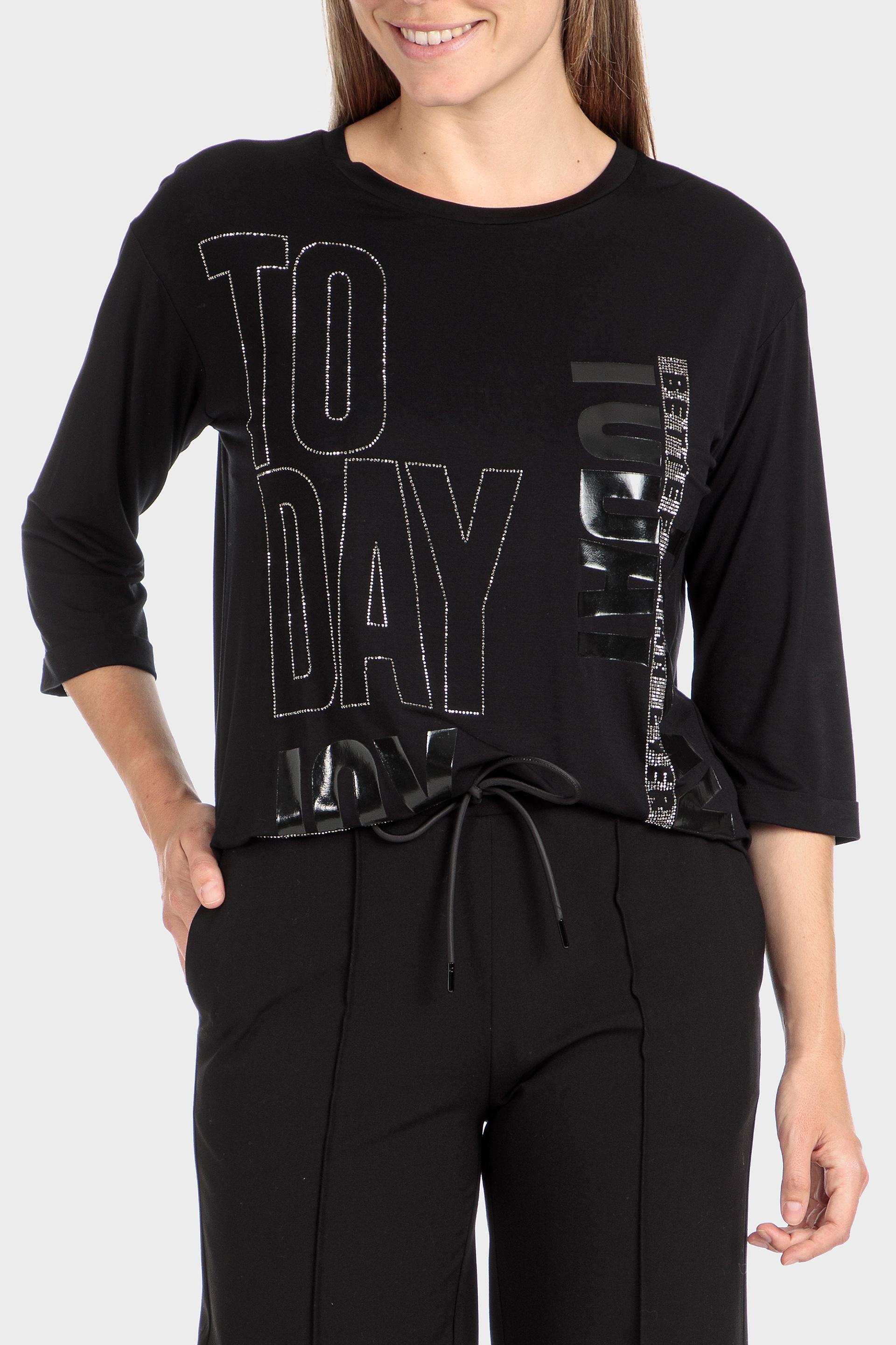 Black Printed T-Shirt, , large image number 0