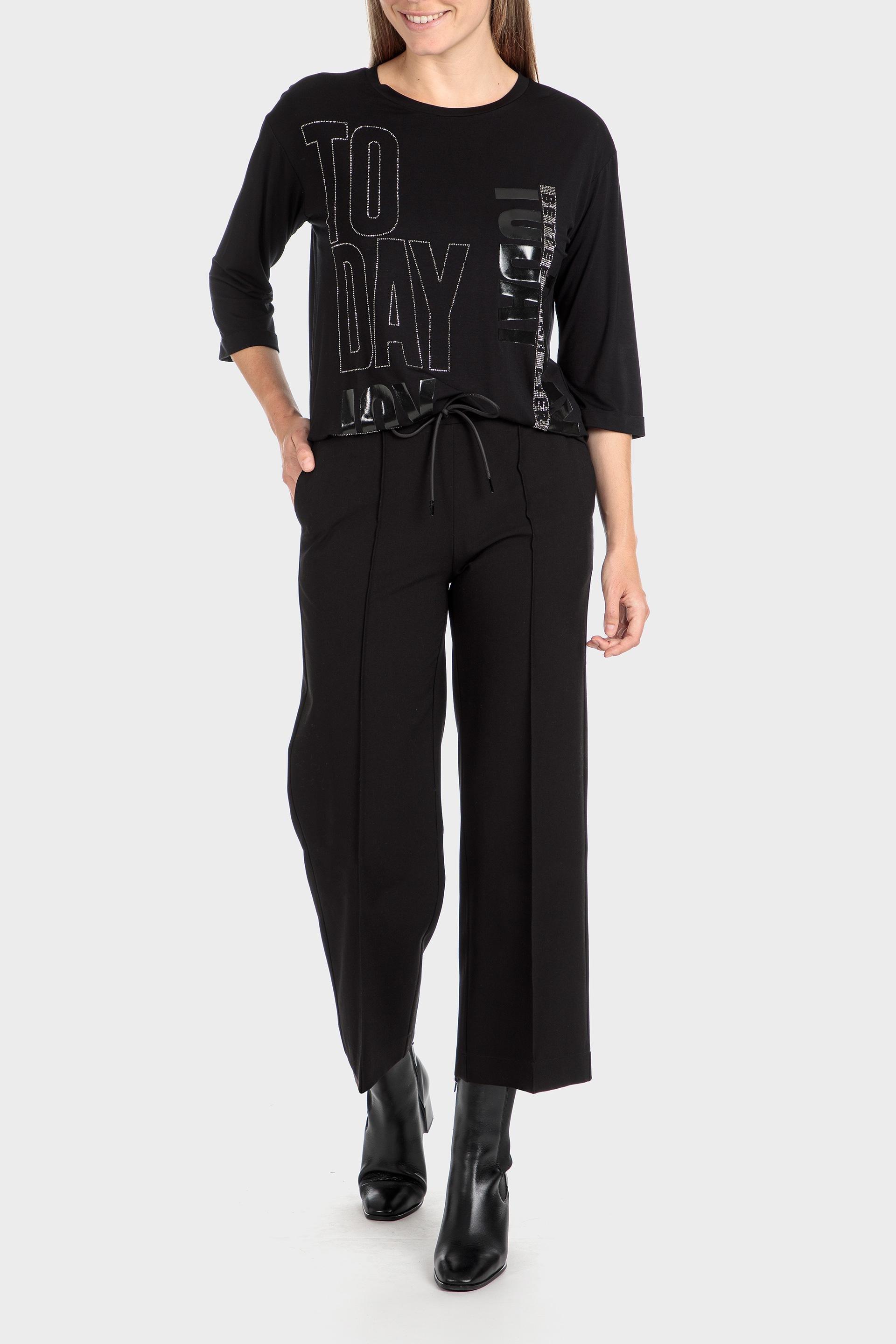 Black Printed T-Shirt, , large image number 1