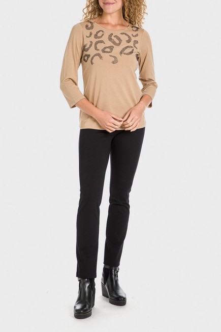 Punt Roma - Beige Detailed Blouse