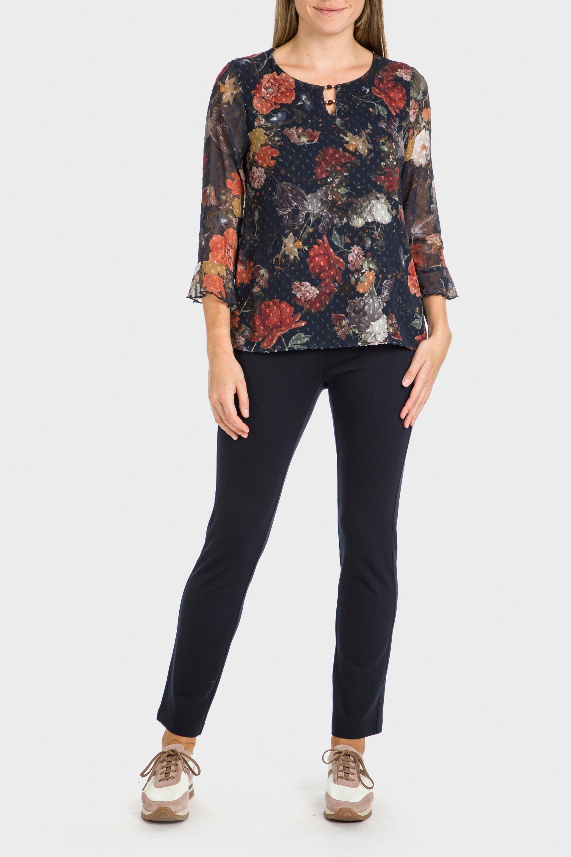 Navy Plumetti Printed Blouse, , large image number 3