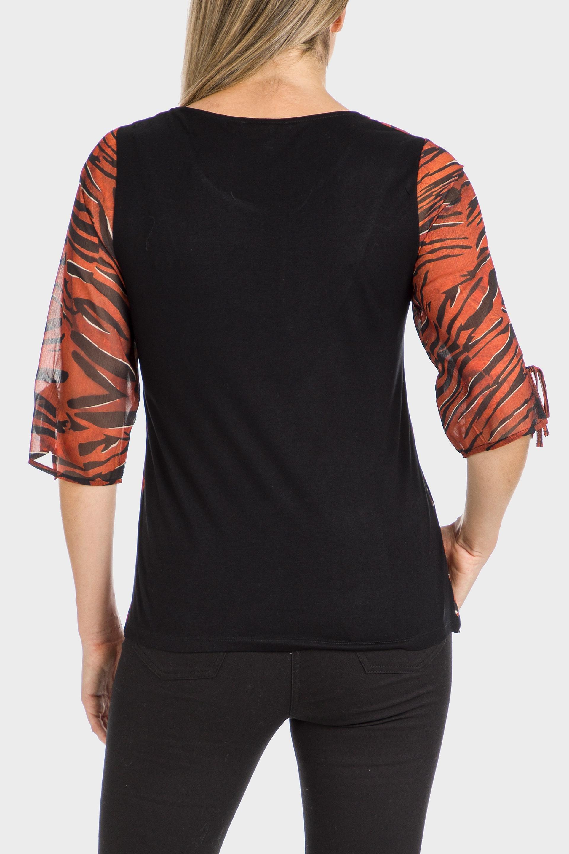 Orange Animal Print Blouse, , large image number 2