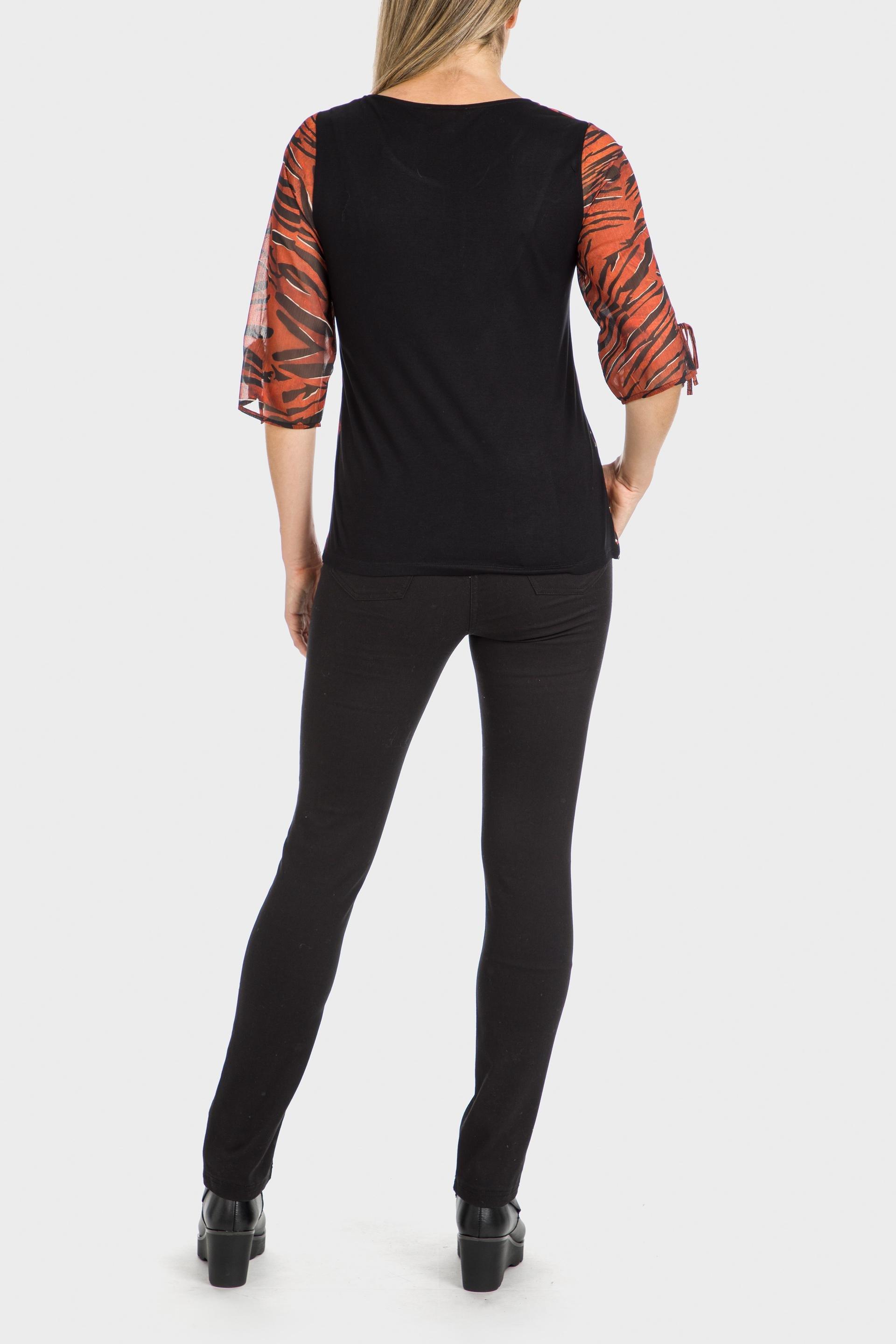 Orange Animal Print Blouse, , large image number 3