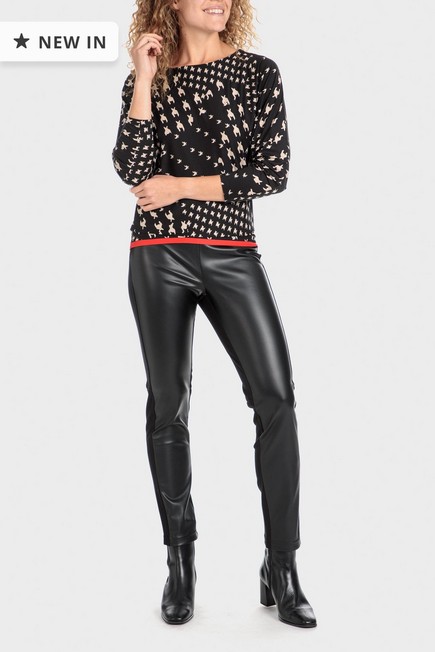 Punt Roma - Black Houndstooth Blouse