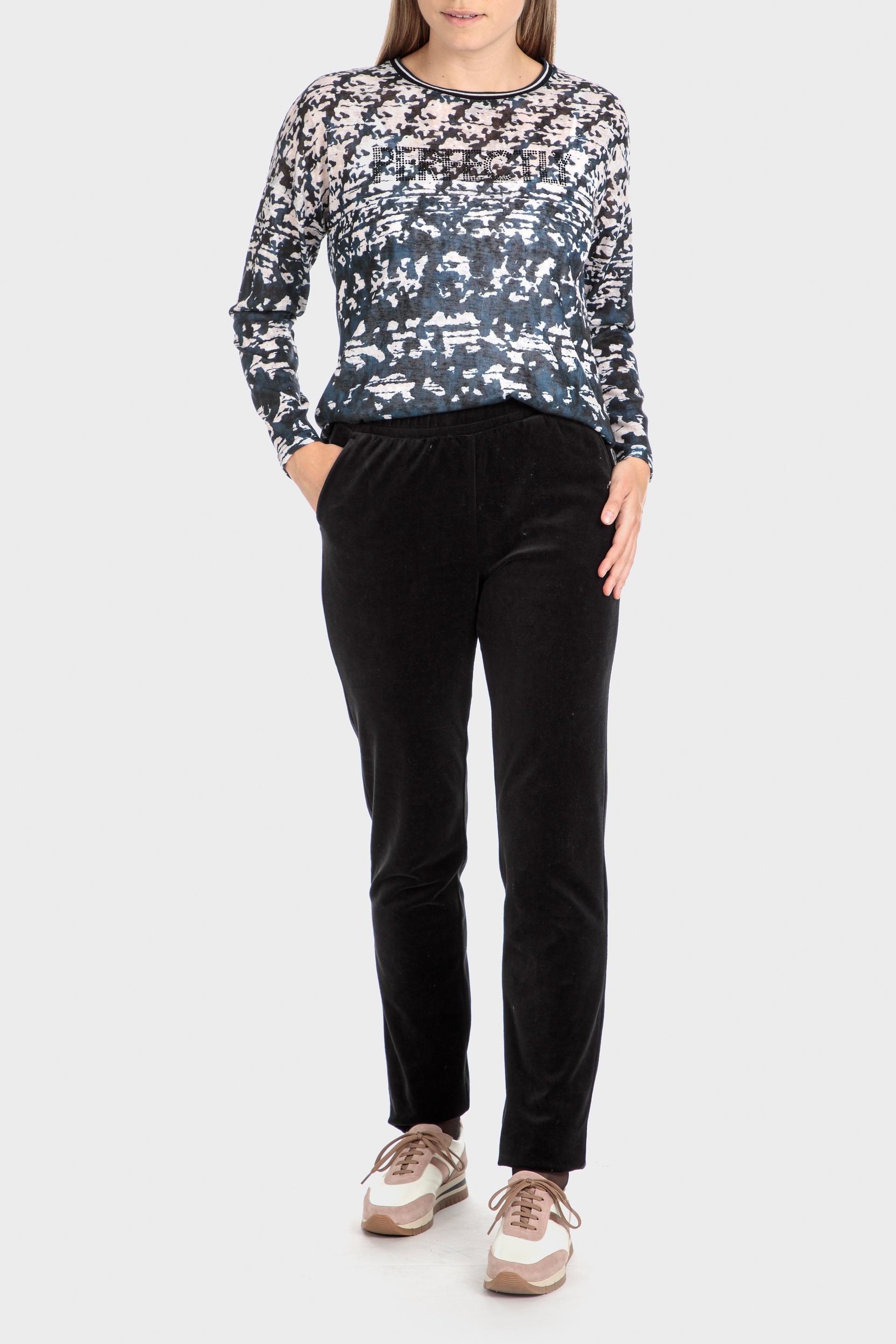 Black Printed Blouse, , large image number 1